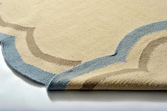 Flatwoven Scallop Rug in Duck Egg Blue Salvesen Graham x Jennifer Manners