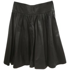 Flavio Castellani Black Leather Skirt