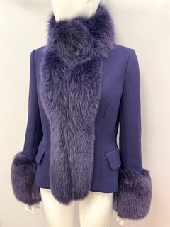 Flavio Castellani Italy Virgin Wool Jacket with Oversized Fox Fur Collar & cuffs