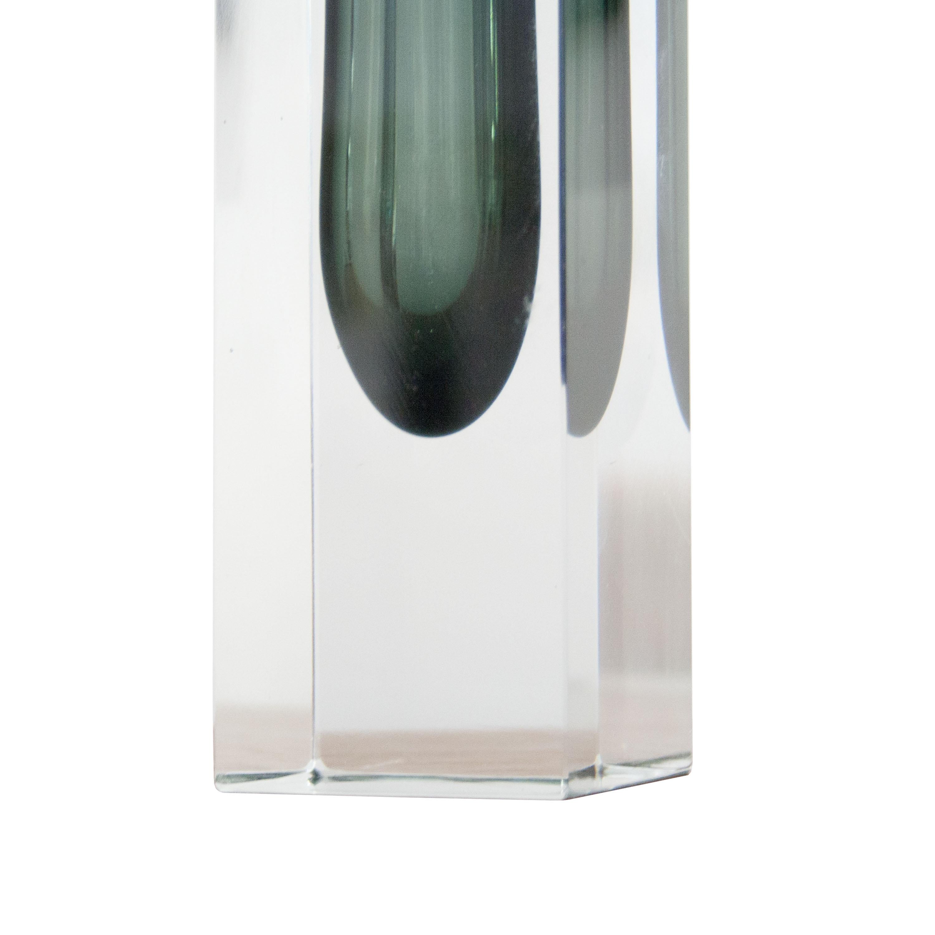 Mid-Century Modern Flavio Poli by Mandruzzato Grey Hand-Crafted Murano Glass Vase, Italy, 1960
