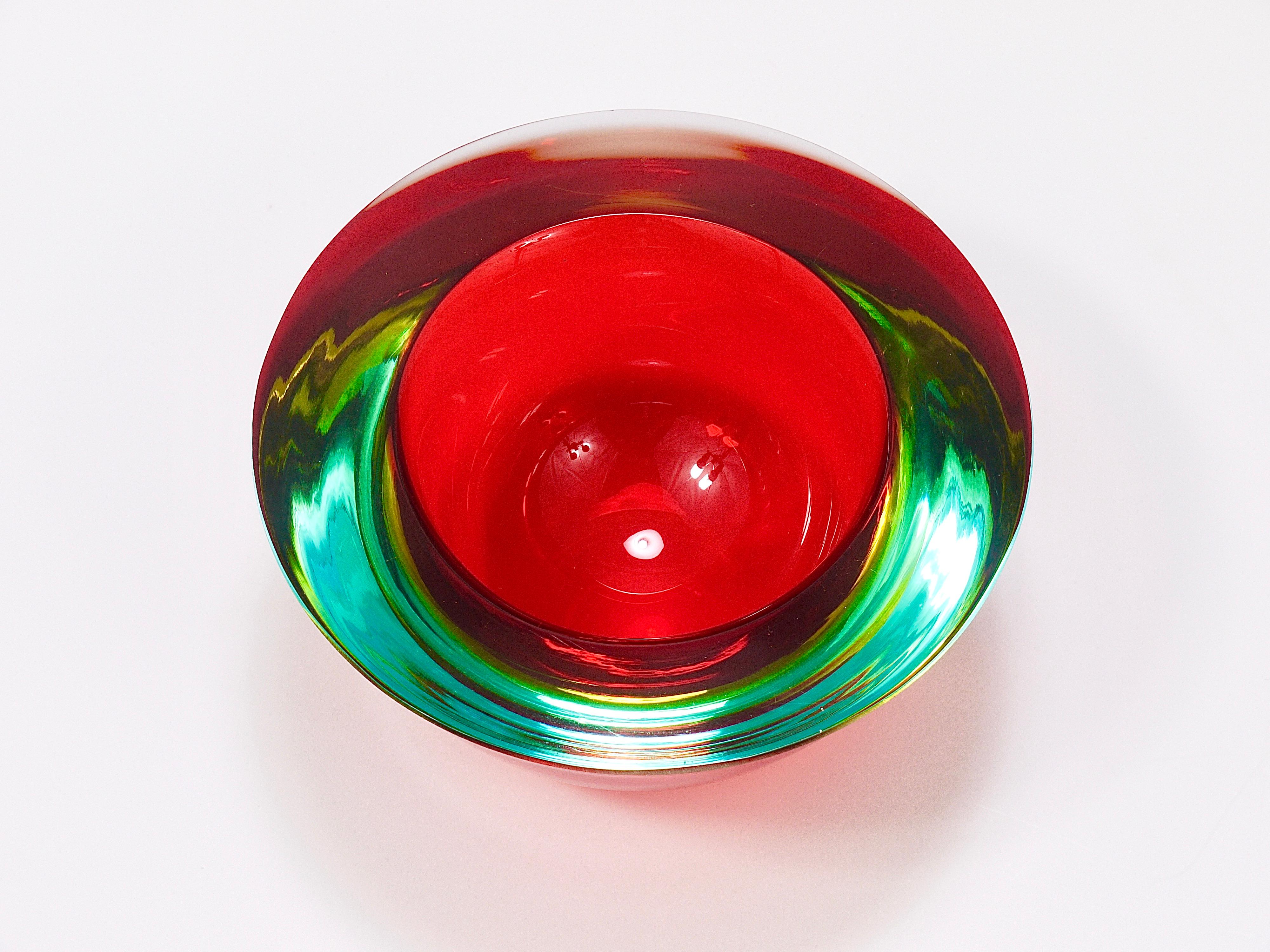 Flavio Poli Caviar Sommerso Murano Glass Bowl by Seguso, Italy, 1960s For Sale 2