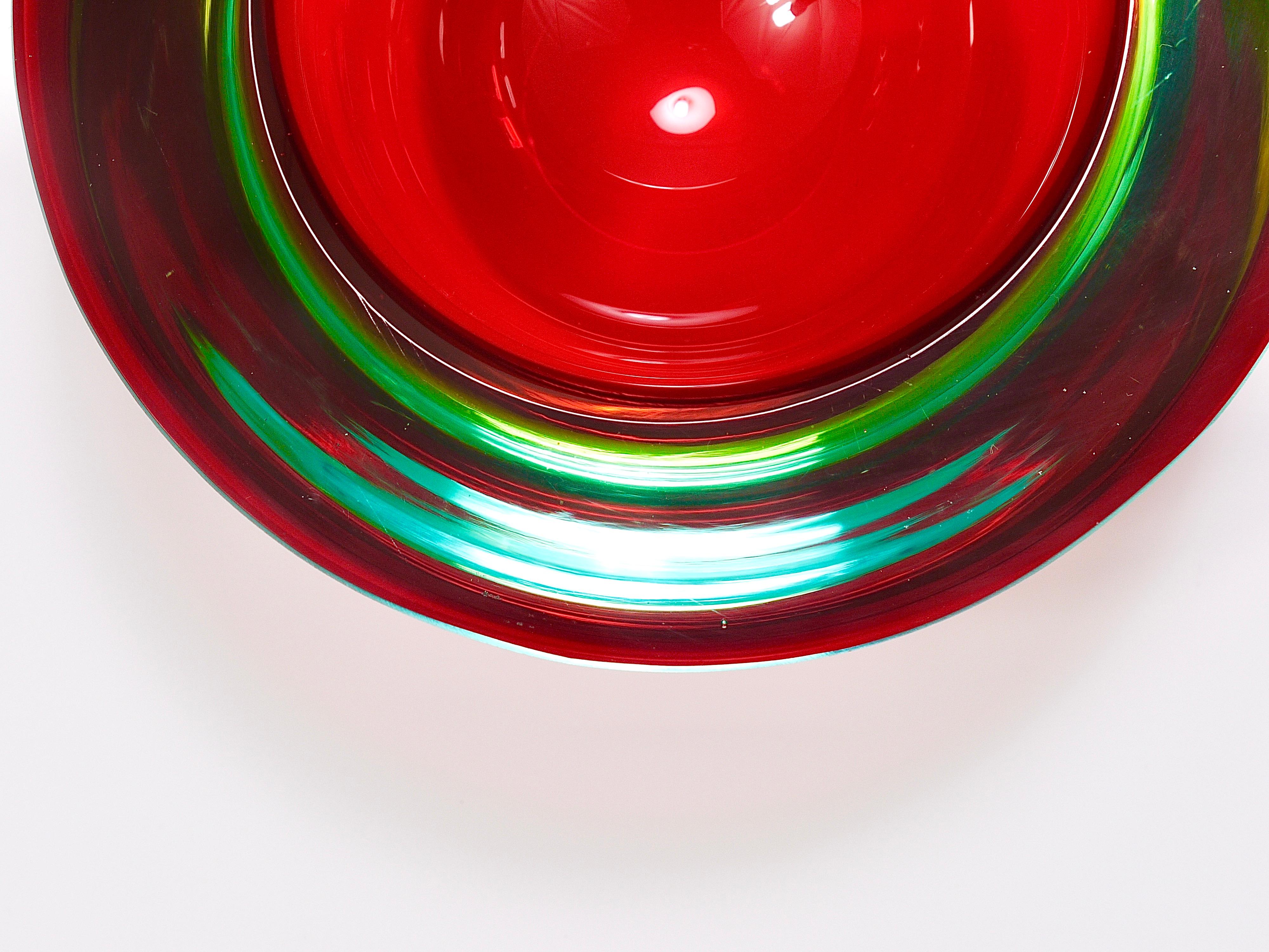 Flavio Poli Caviar Sommerso Murano Glass Bowl by Seguso, Italy, 1960s For Sale 3
