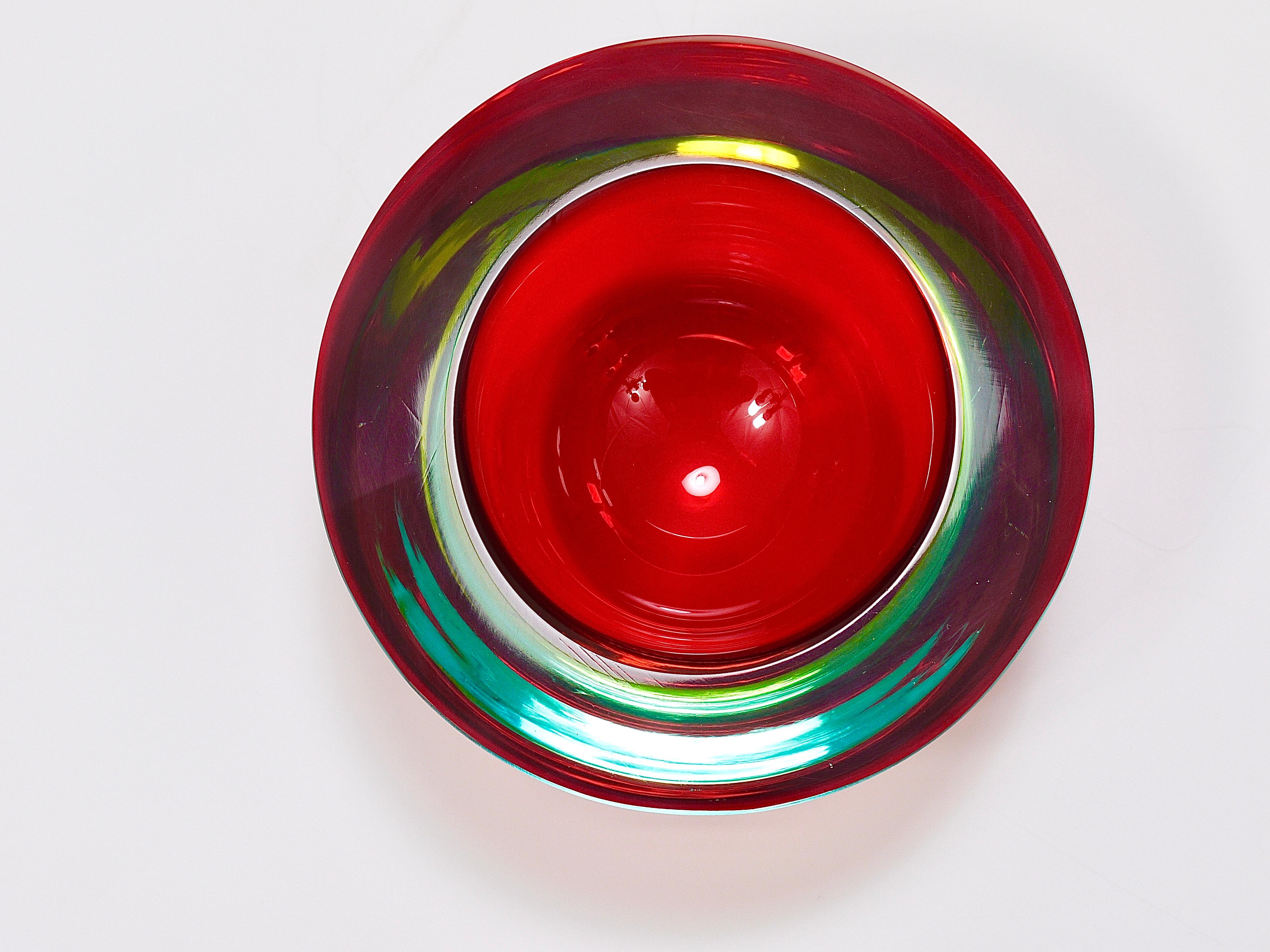 Flavio Poli Caviar Sommerso Murano Glass Bowl by Seguso, Italy, 1960s For Sale 4