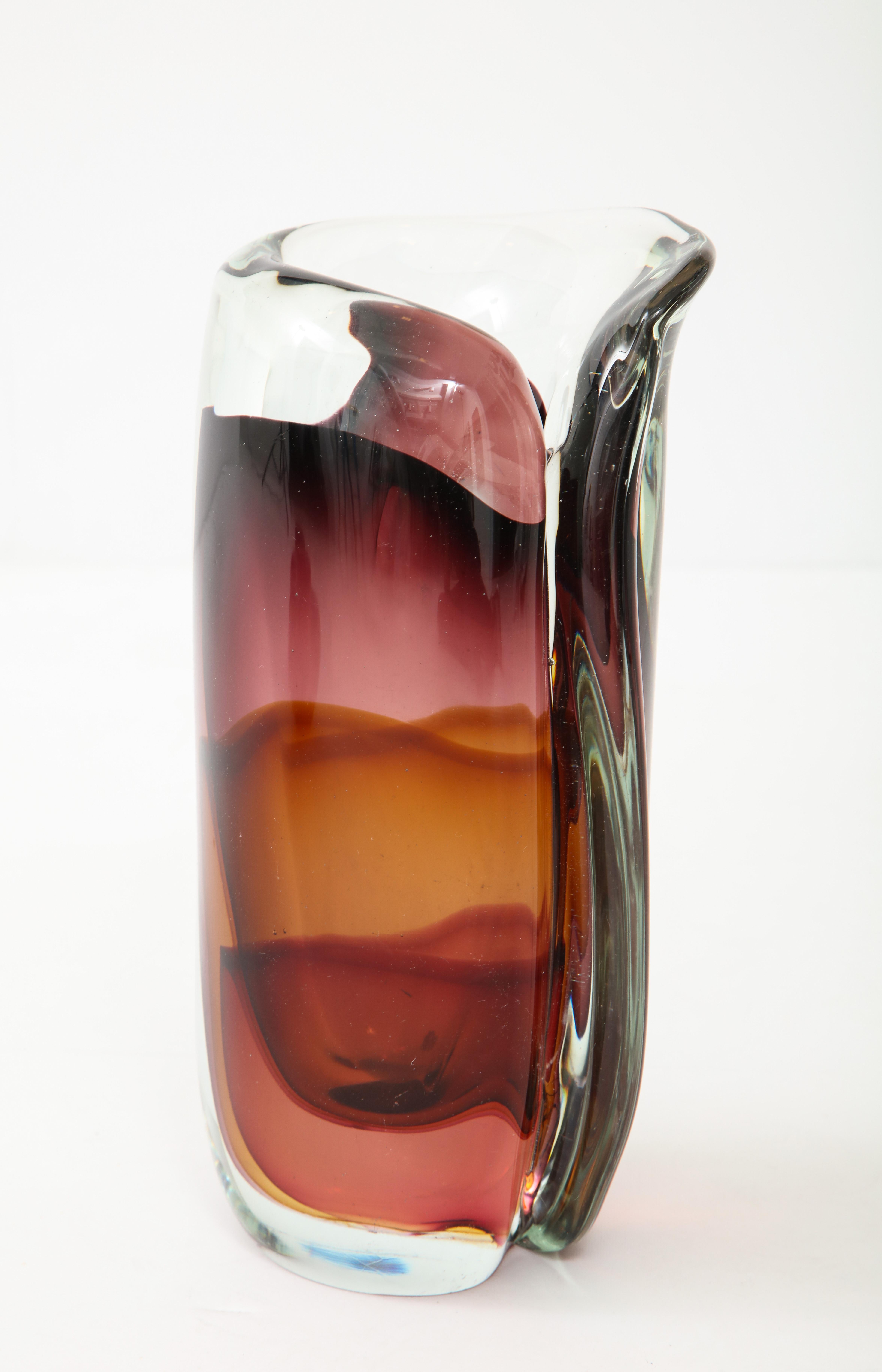 Flavio Poli, Cenedese Murano Glass Vase In Excellent Condition For Sale In New York, NY