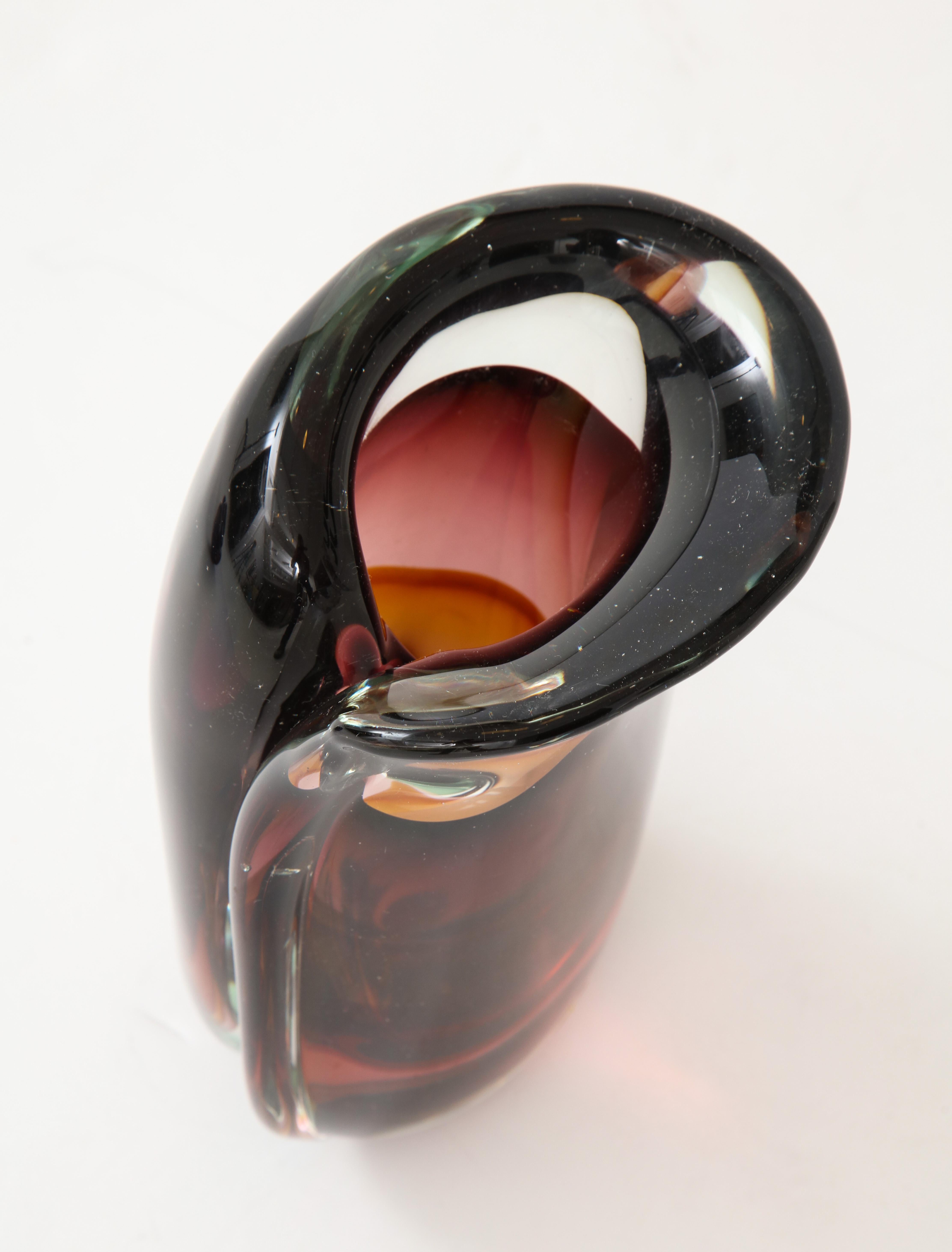 Vase aus Cenedese-Muranoglas von Flavio Poli im Angebot 3