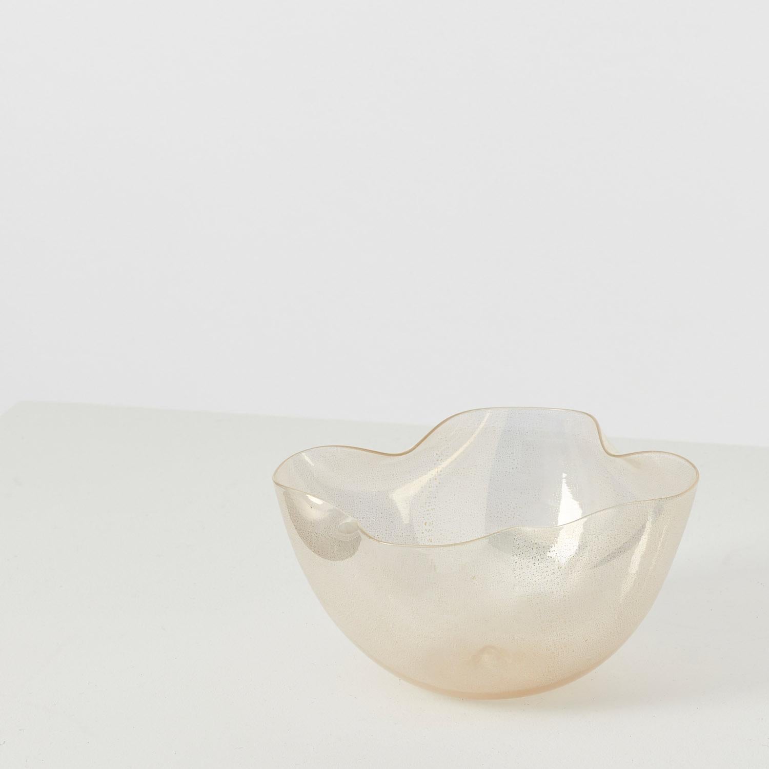 italien Bol en verre Flavio Poli Cristallo oro iridato pour Seguso Vetri d'Arte, Italie 1947