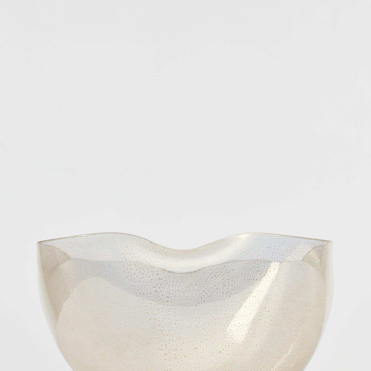 Bol en verre Flavio Poli Cristallo oro iridato pour Seguso Vetri d'Arte, Italie 1947 1