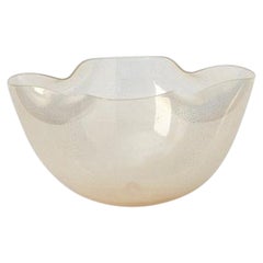 Flavio Poli Cristallo oro iridato glass bowl for Seguso Vetri d'Arte, Italy 1947