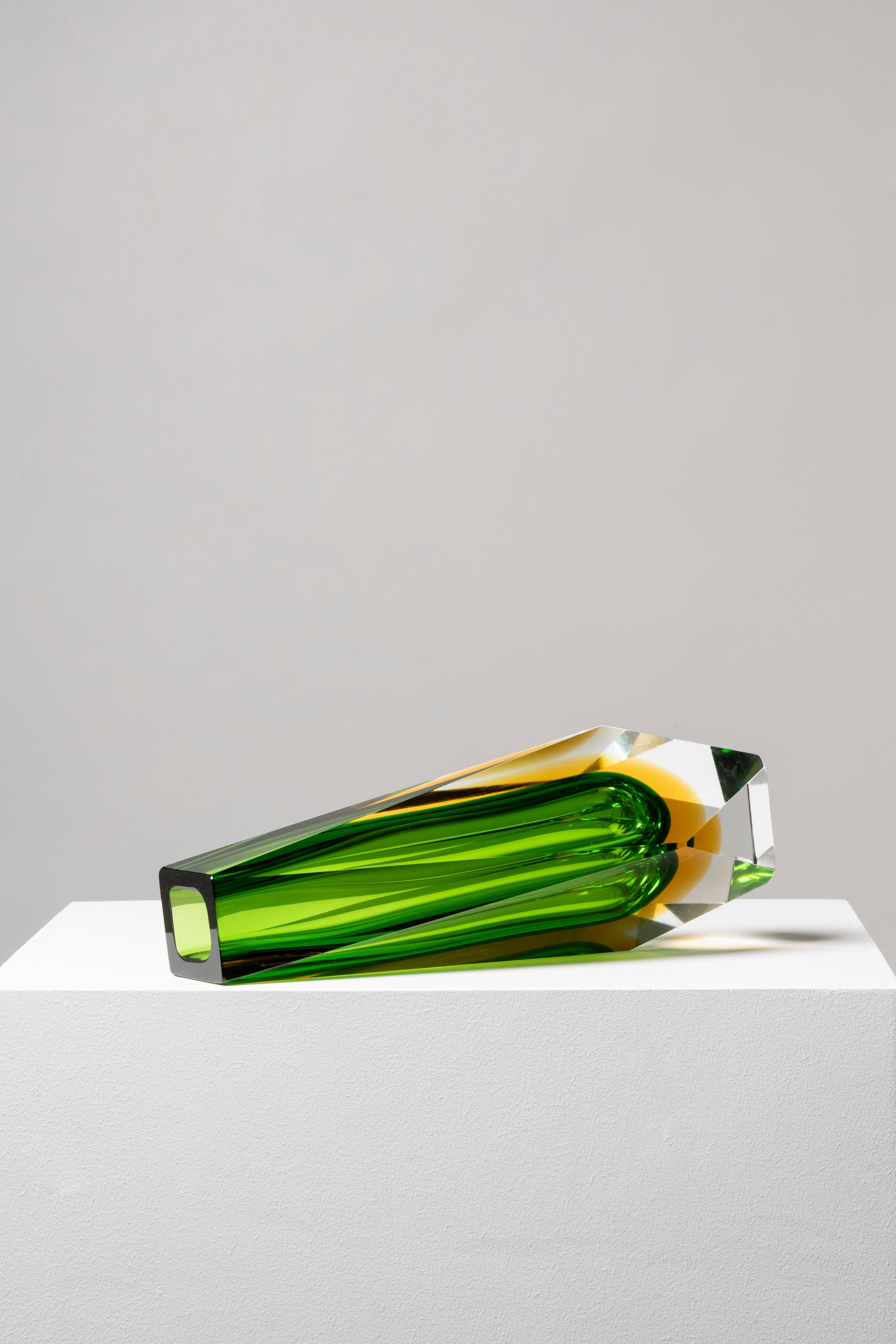 Mid-20th Century FLAVIO POLI for ALESSANDRO MANDRUZZATO. Vase, Murano, Italy, 1960s. For Sale