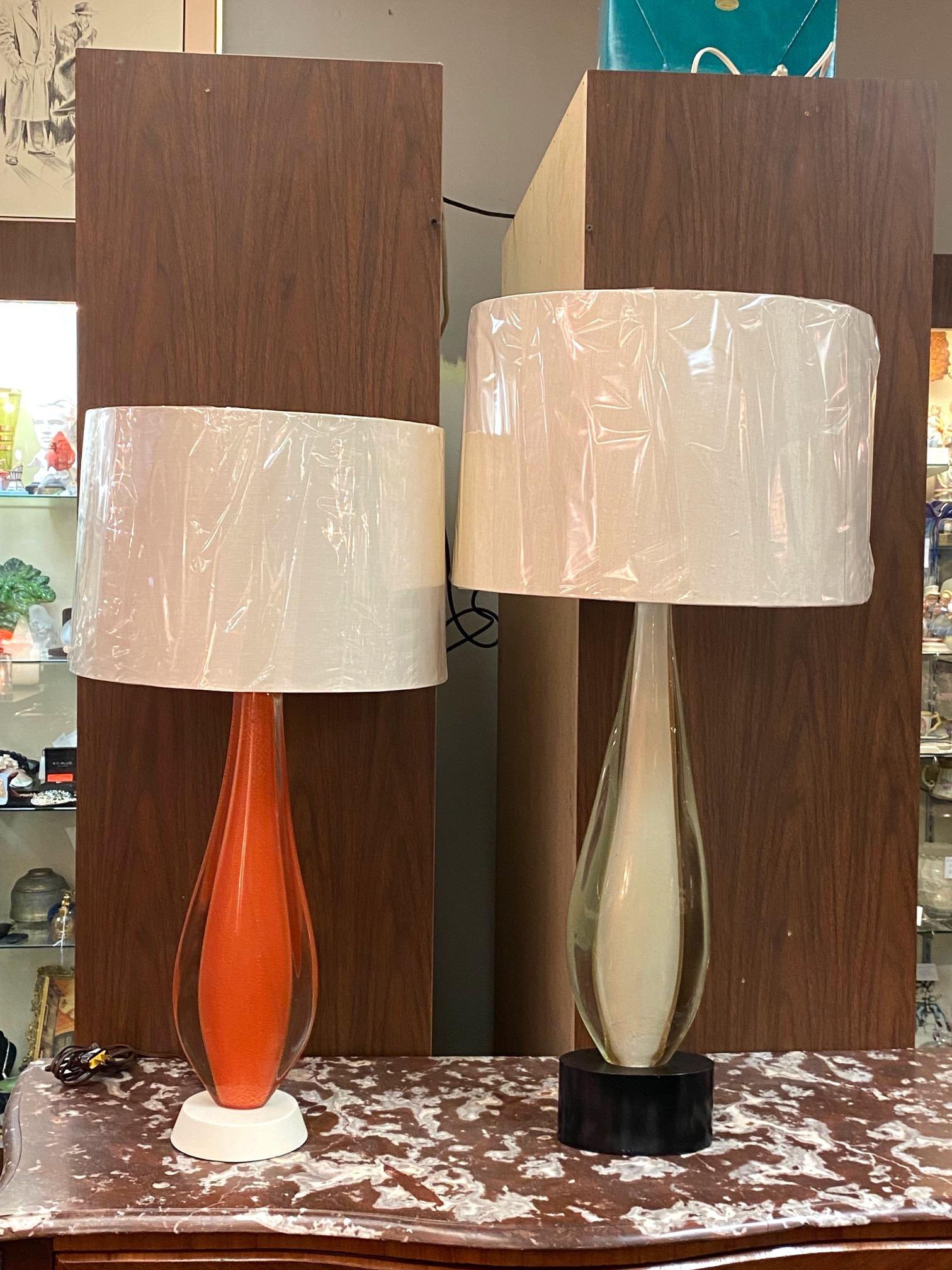 Flavio Poli für Seguso 1950er Jahre Große Tischlampe aus weißem und goldenem Aventurin-Glas im Angebot 6