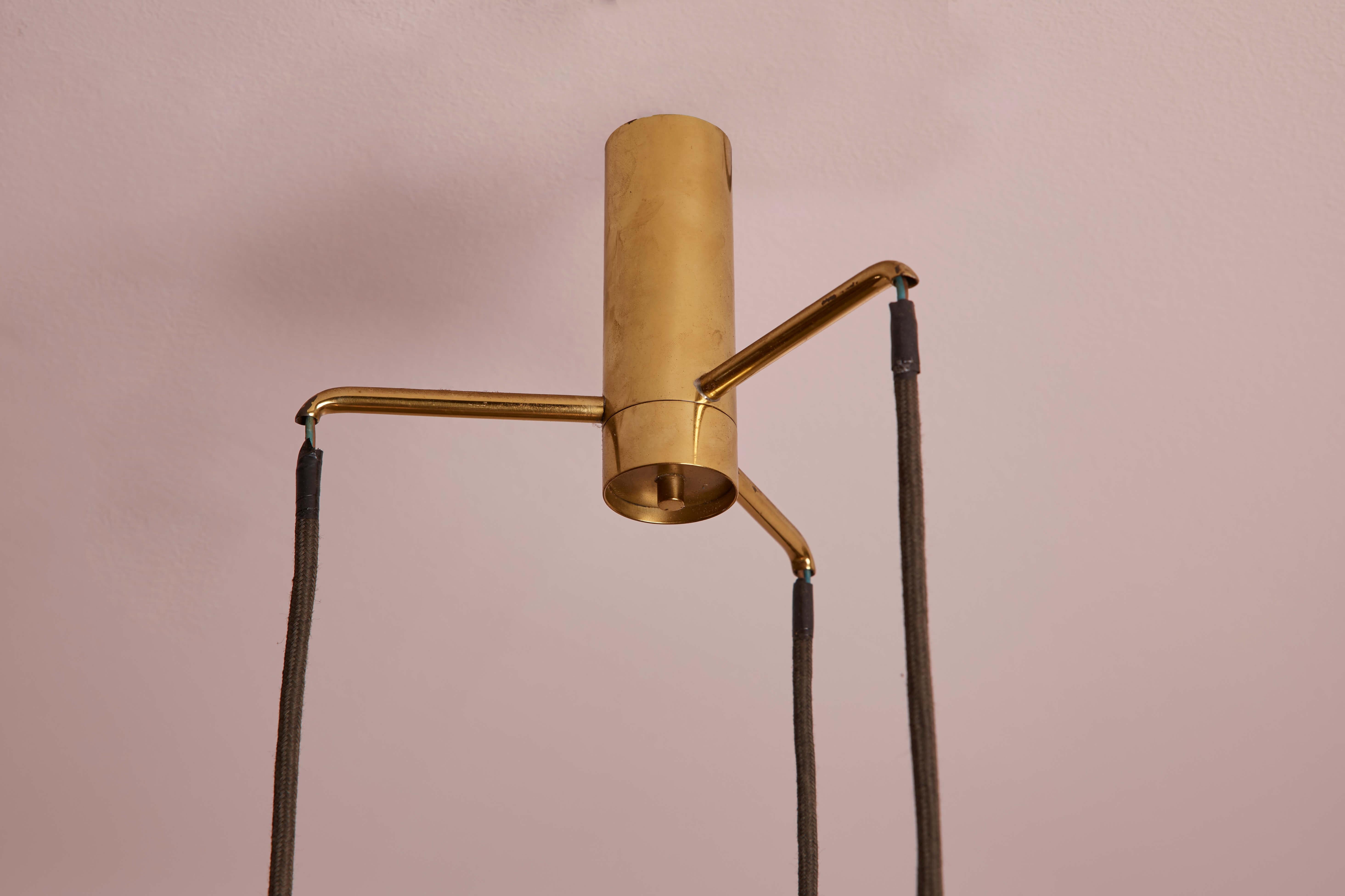 Lampadario di Flavio Poli per Seguso con tre paralumi in vetro colorato, Italia, 1960 in vendita 1