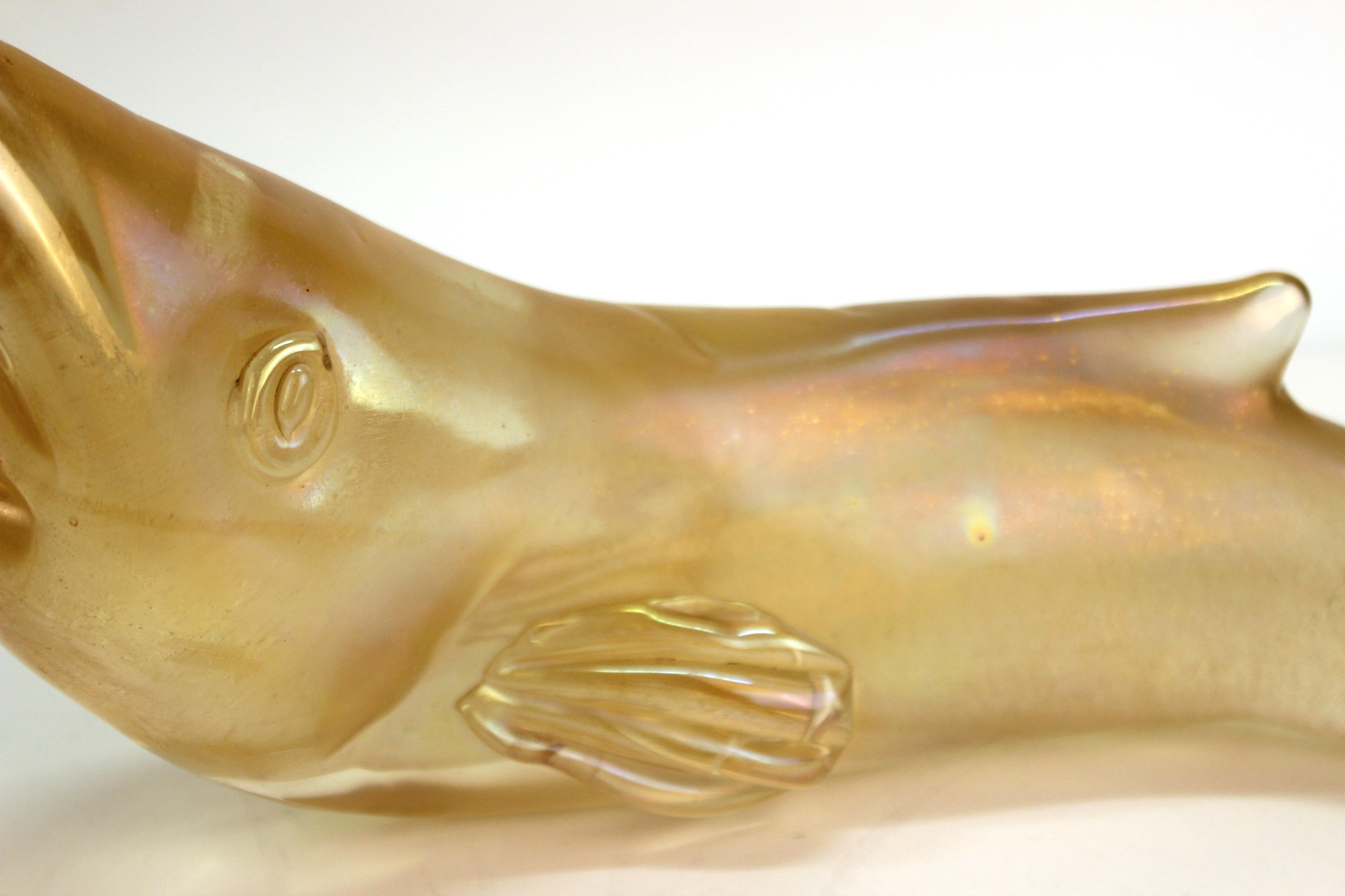 Flavio Poli for Seguso Italian Murano Bullicante Glass Fish 4