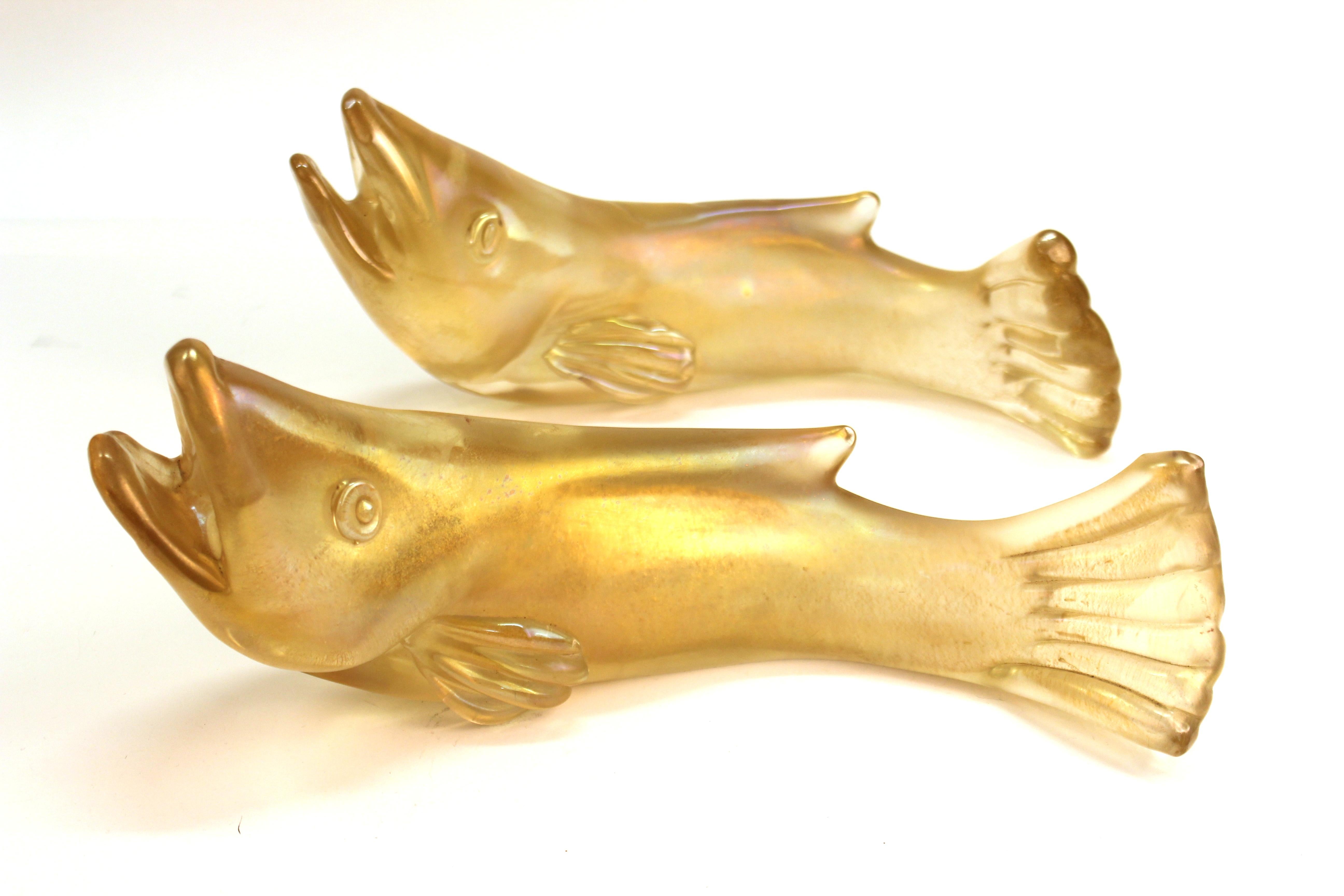 Mid-Century Modern Flavio Poli for Seguso Italian Murano Bullicante Glass Fish