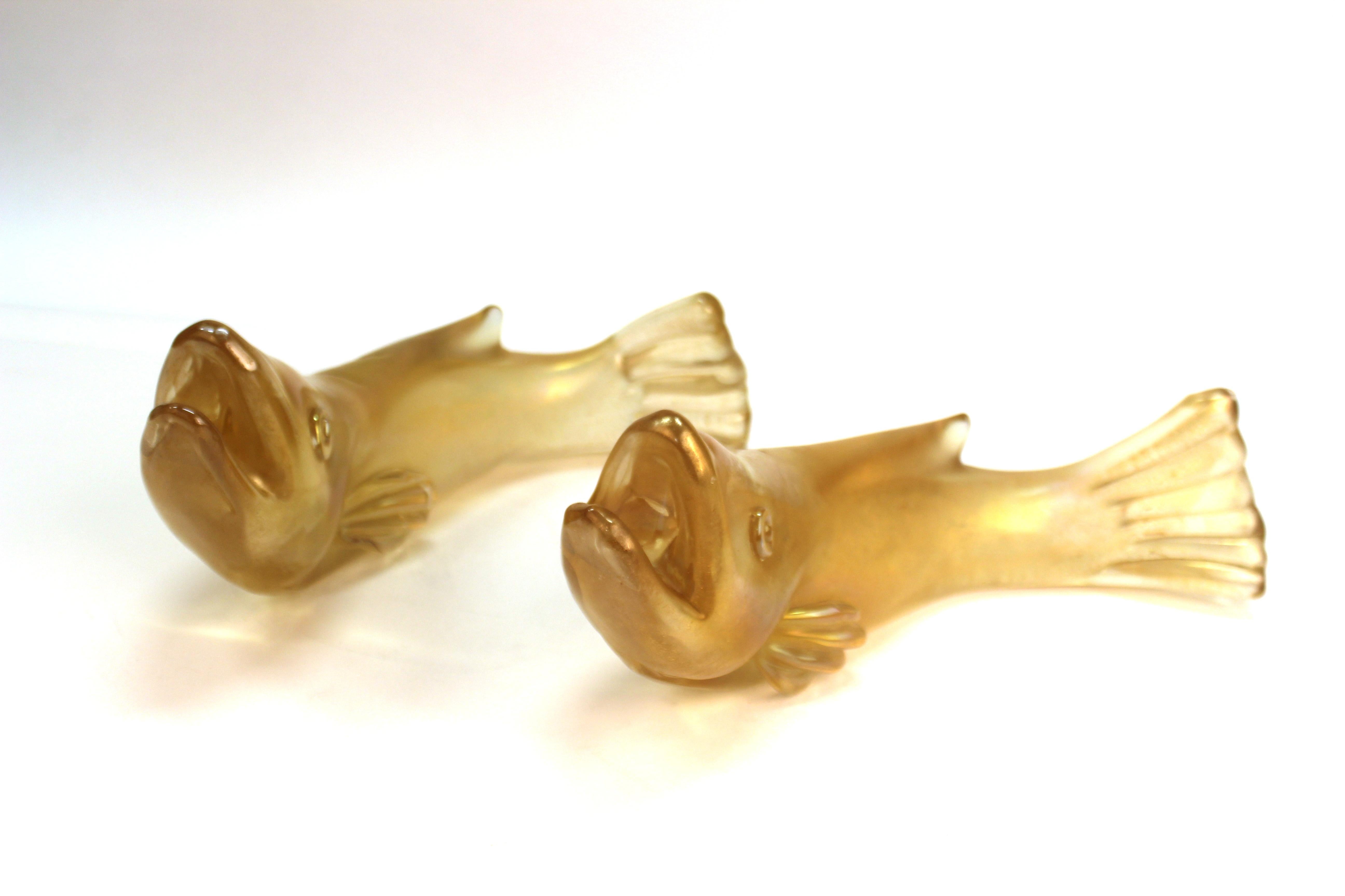 Flavio Poli for Seguso Italian Murano Bullicante Glass Fish In Good Condition In New York, NY