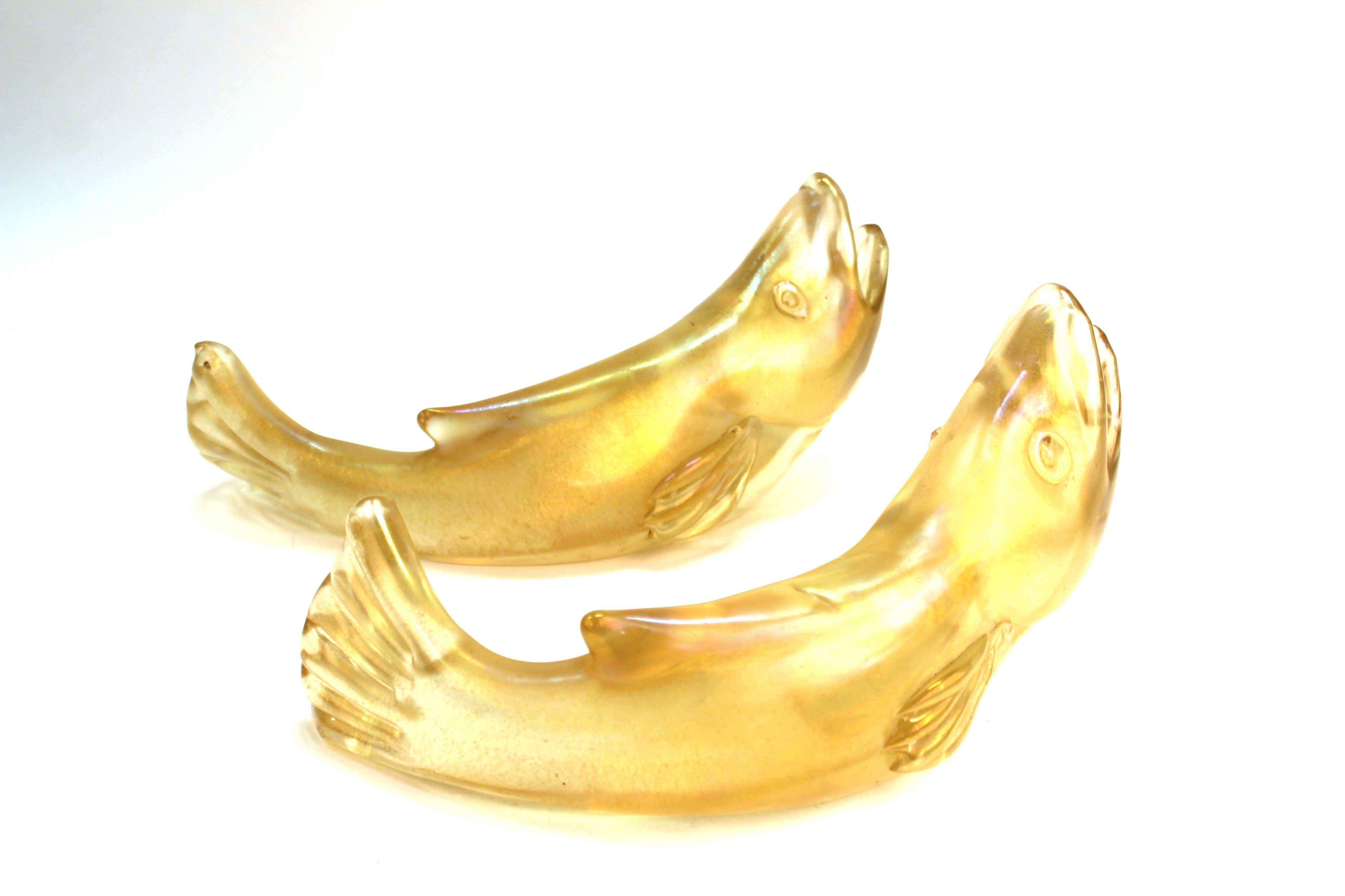 Flavio Poli for Seguso Italian Murano Bullicante Glass Fish 1