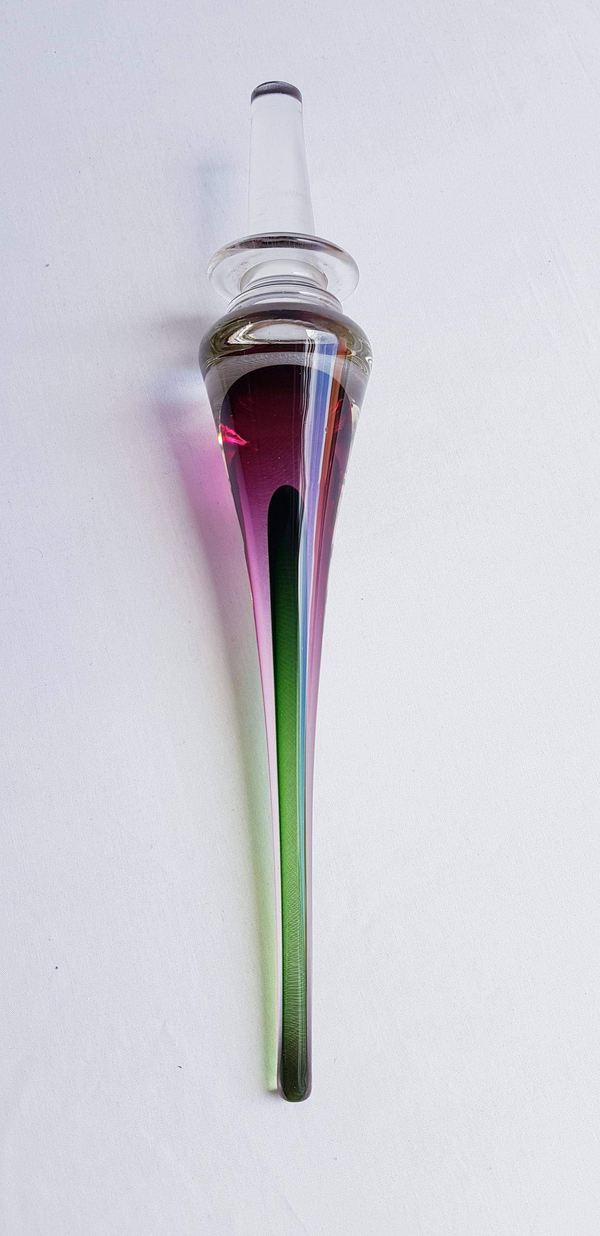Flavio Poli for Seguso Large Murano Glass Sommerso Bottle(57cm) For Sale 6