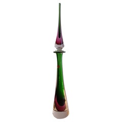Flavio Poli for Seguso Large Murano Glass Sommerso Bottle(57cm)
