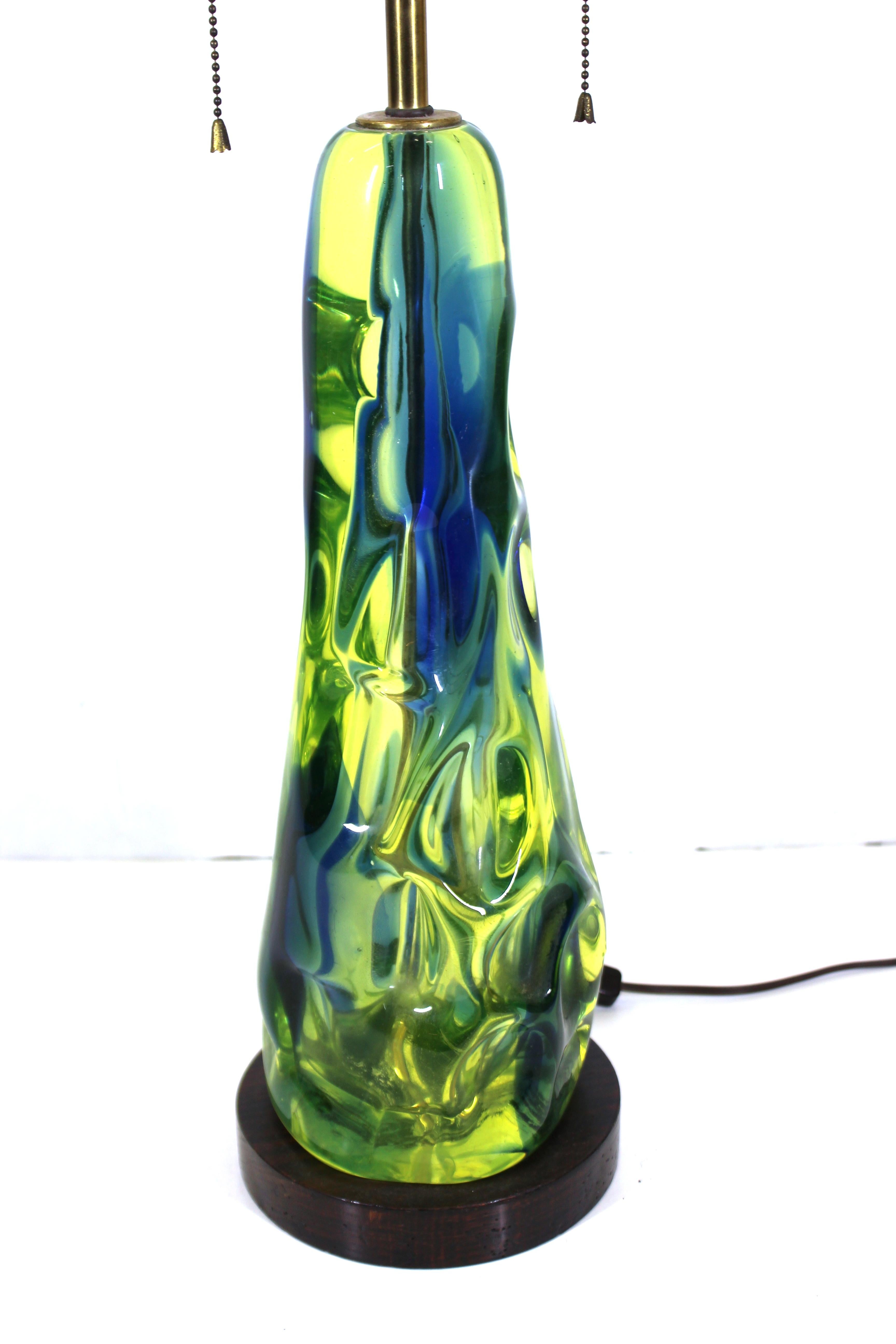 Flavio Poli For Seguso Mid-Century Modern Italian Murano Glass Table Lamp In Good Condition In New York, NY