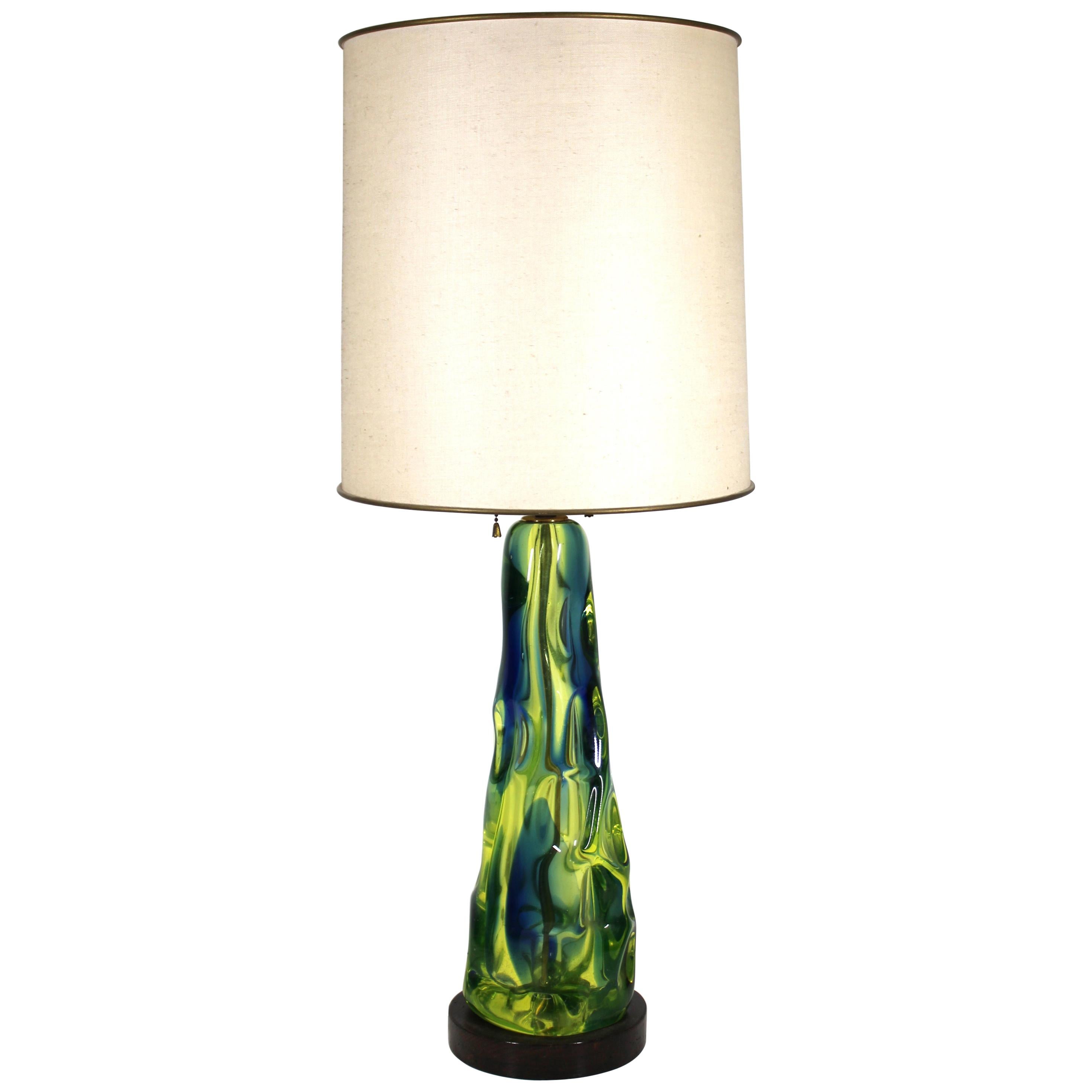 Flavio Poli For Seguso Mid-Century Modern Italian Murano Glass Table Lamp