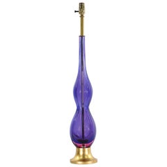 Flavio Poli for Seguso Midcentury Sommerso Glass Table Lamp in Purple & Pink