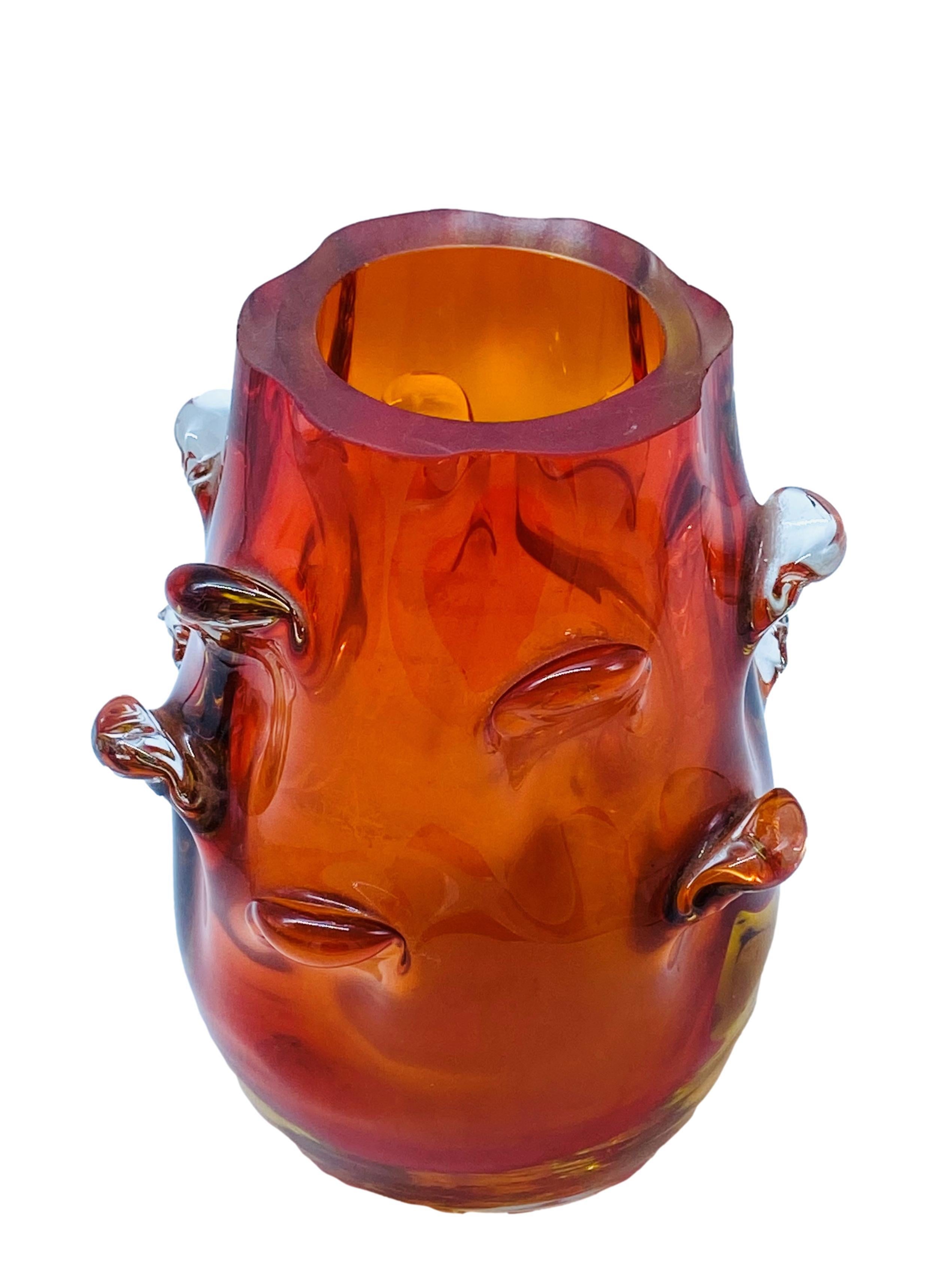 Mid-Century Modern Flavio Poli for Seguso Murano Glass Vase, Italy, 1960s