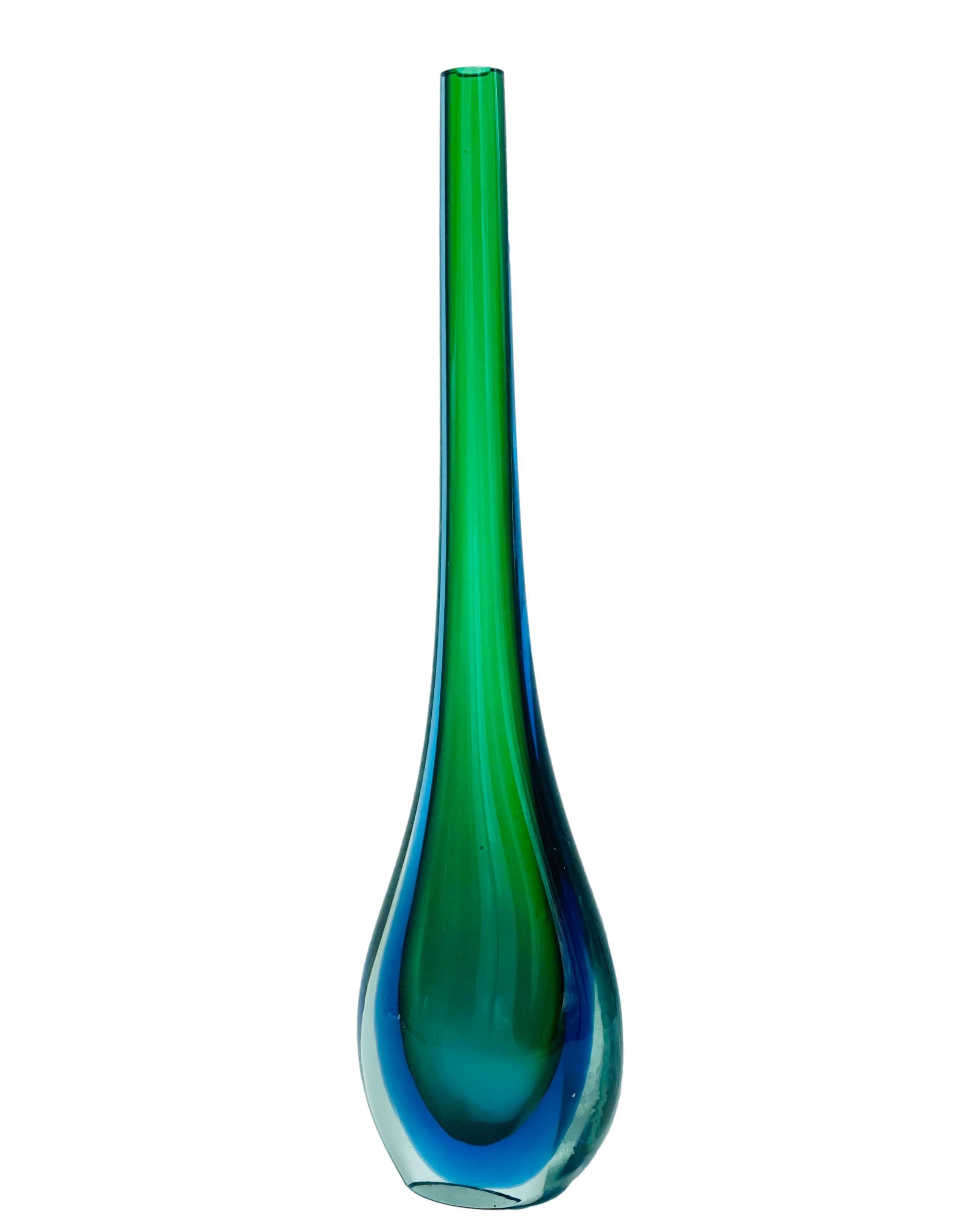 Mid-Century Modern Flavio Poli for Seguso Murano Glass Vase, Italy 1960s