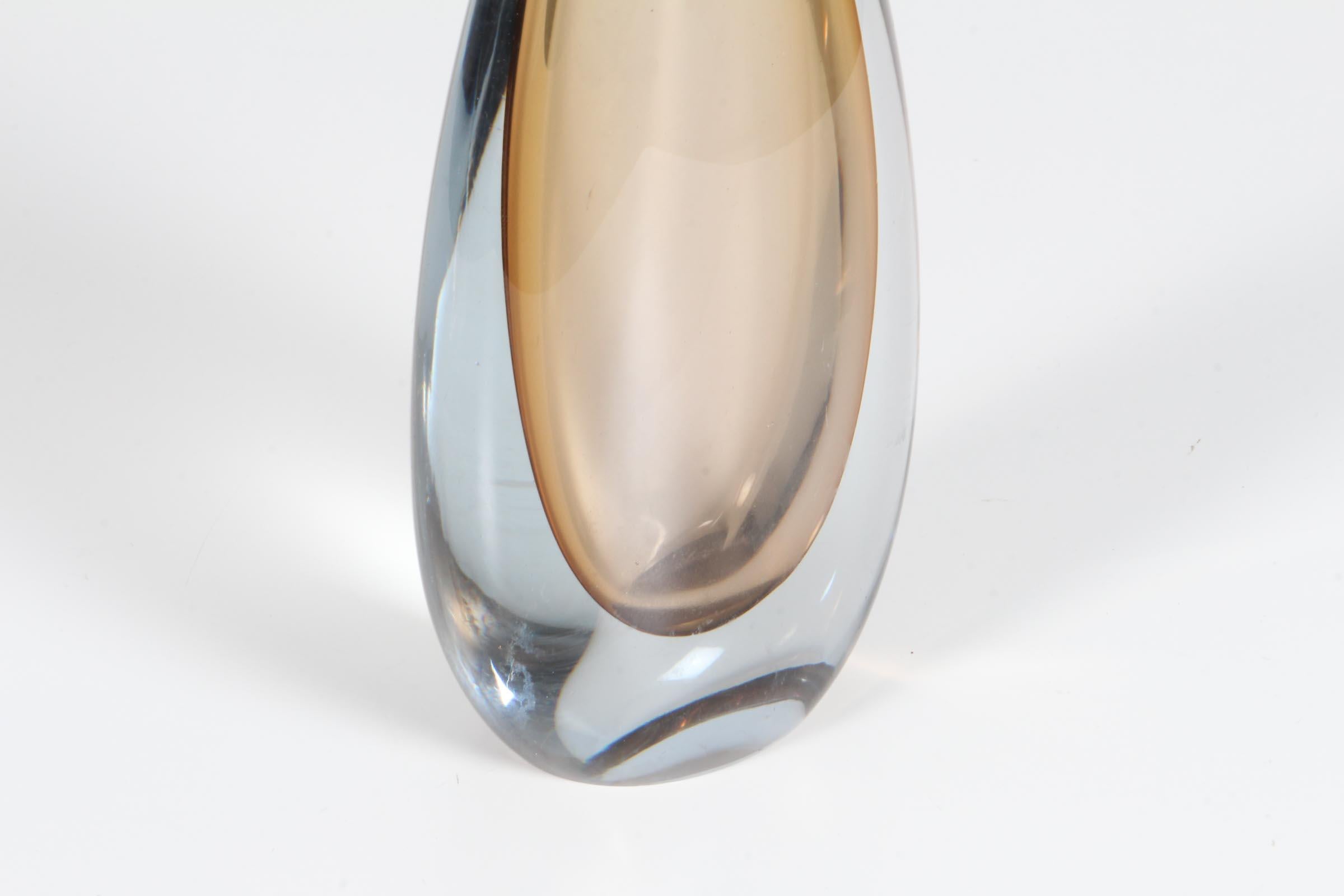 Mid-Century Modern Flavio Poli for Seguso Murano Glass Vase, Italy 1960s For Sale