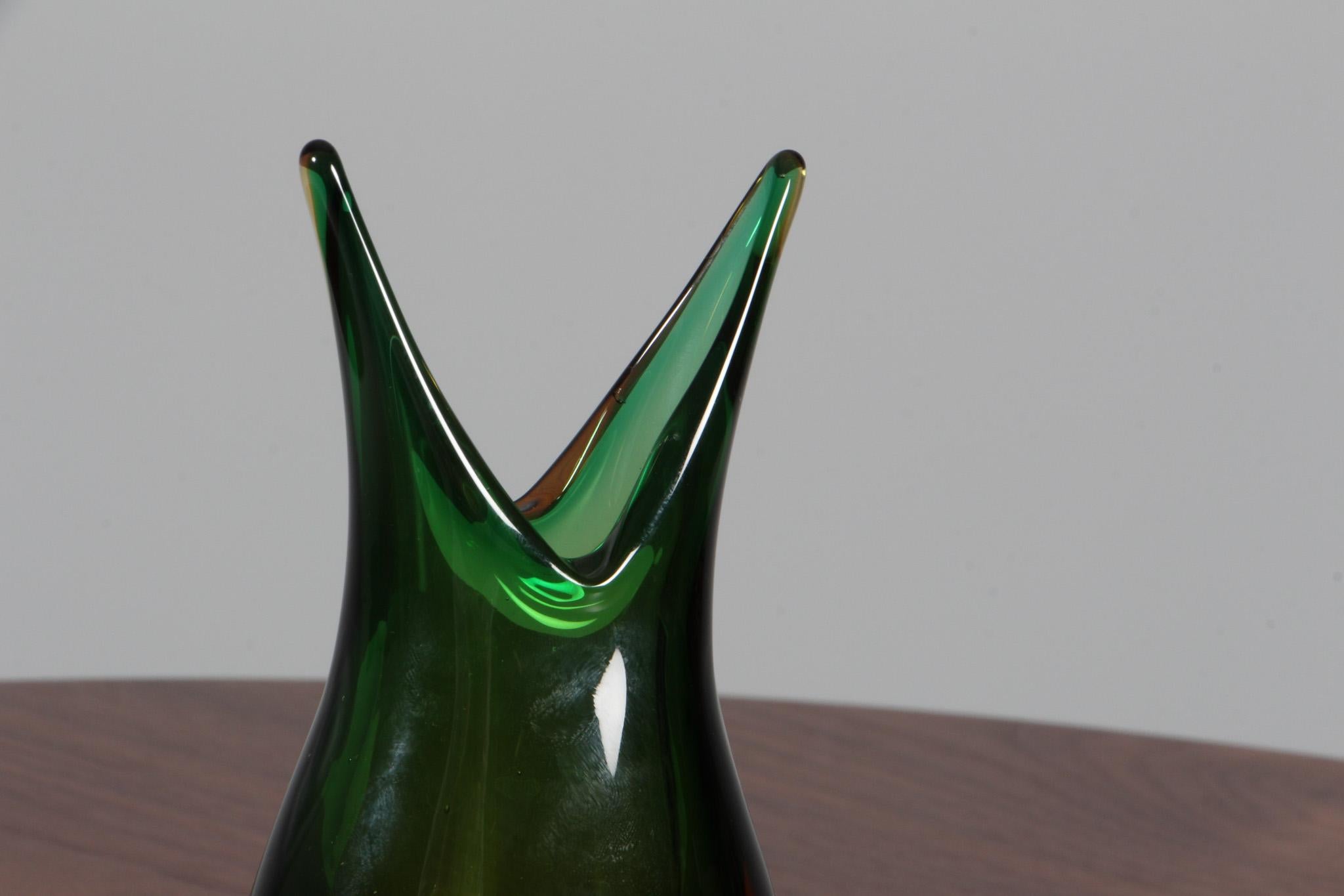 Mid-Century moderno Vaso in vetro di Murano di Flavio Poli per Seguso, Italia 1960 in vendita