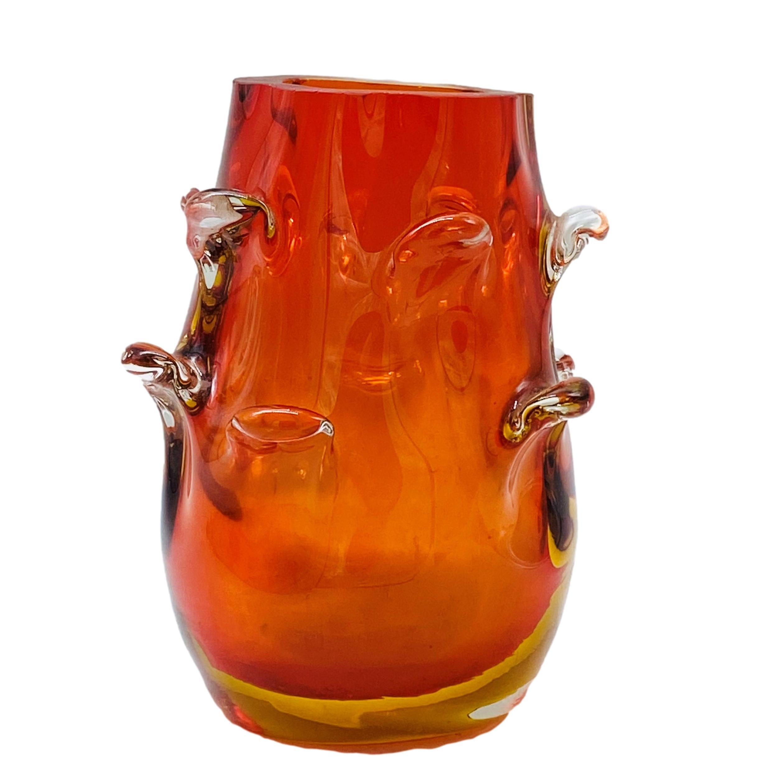 Italian Flavio Poli for Seguso Murano Glass Vase, Italy, 1960s
