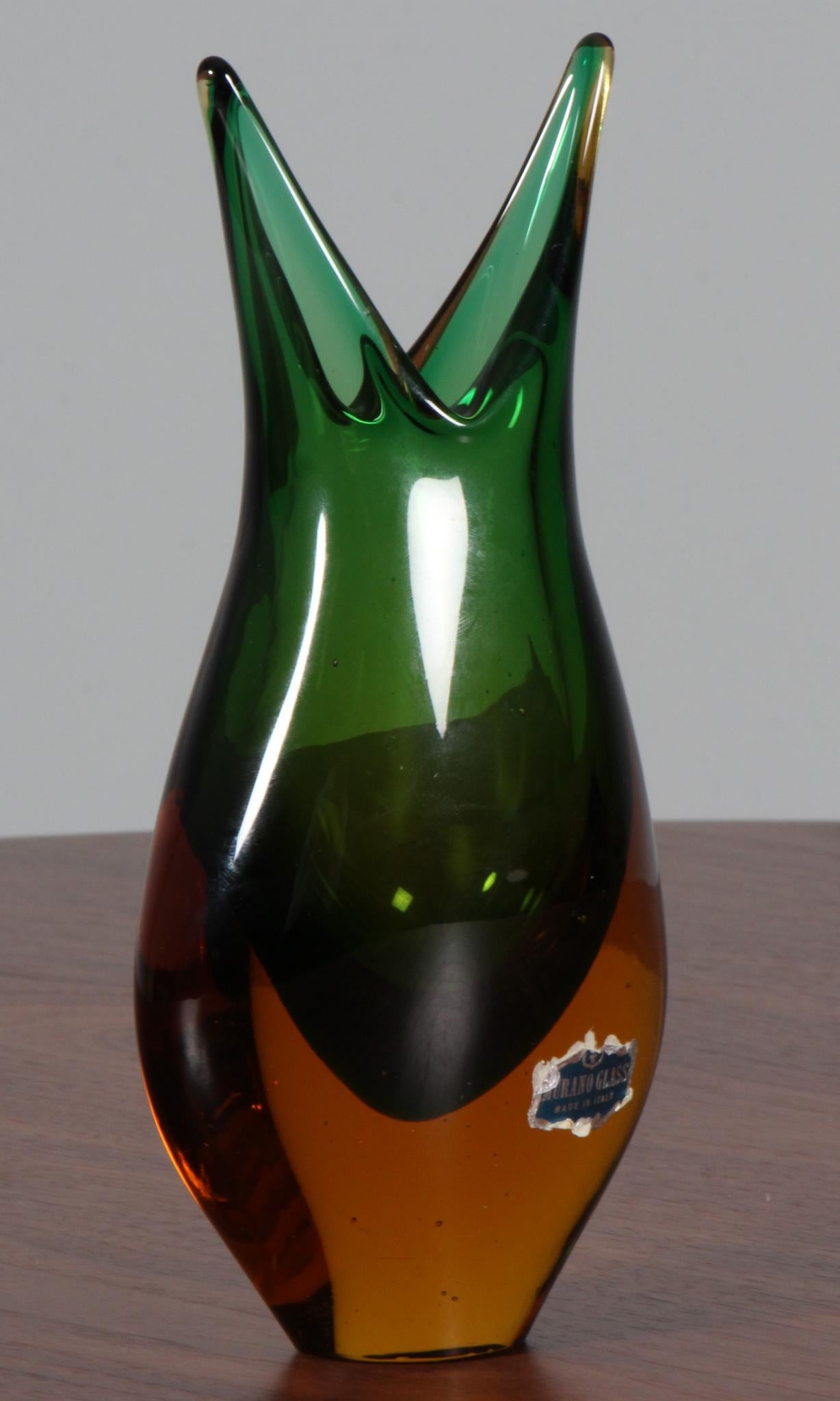 Vaso in vetro di Murano di Flavio Poli per Seguso, Italia 1960 In condizioni ottime in vendita a Esbjerg, DK