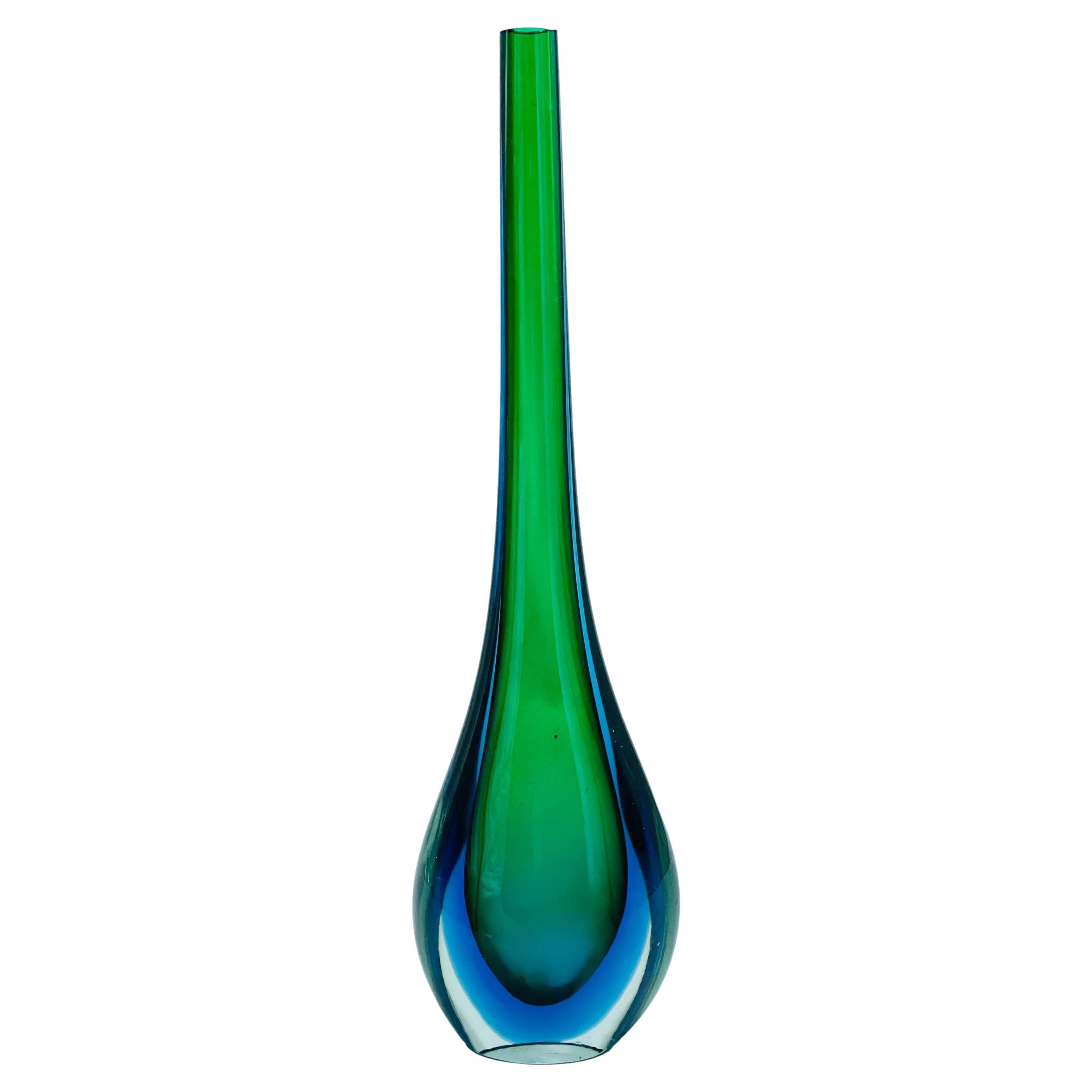 Flavio Poli for Seguso Murano Glass Vase, Italy 1960s