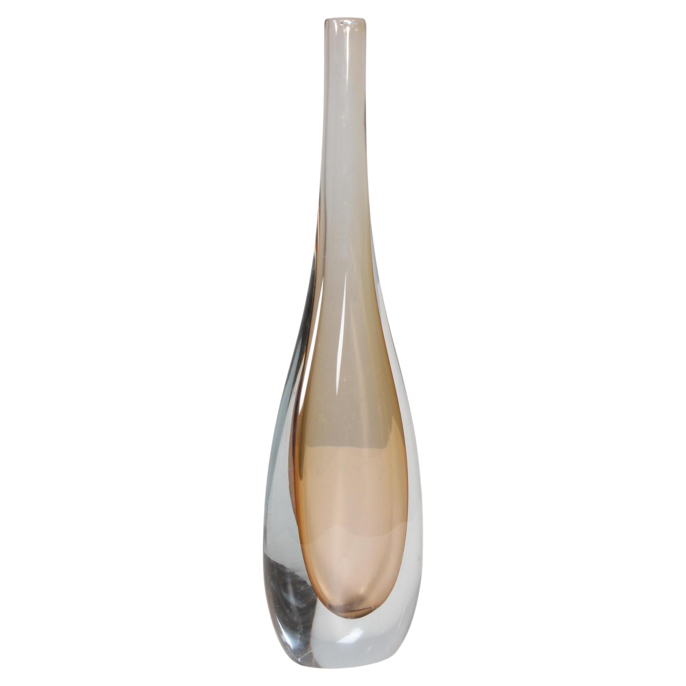Flavio Poli for Seguso Murano Glass Vase, Italy 1960s