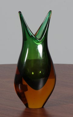 Flavio Poli for Seguso Murano Glass Vase, Italy 1960s