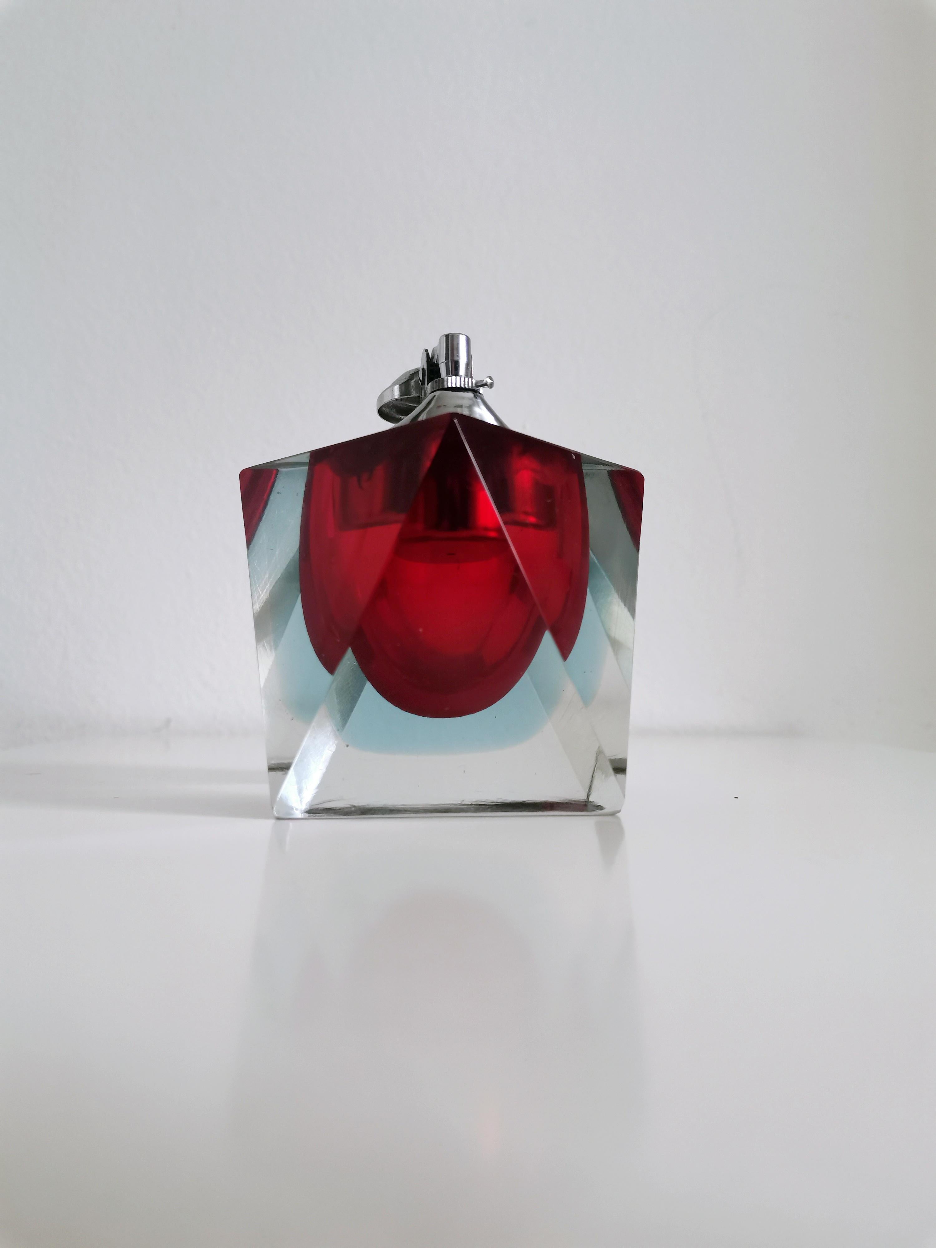 Flavio Poli für Seguso, Rotes Feuerzeug aus Murano Glas, 60er Jahre im Angebot 11