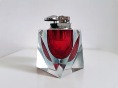 Flavio Poli for Seguso, Red Lighter in Murano Glass, 60's