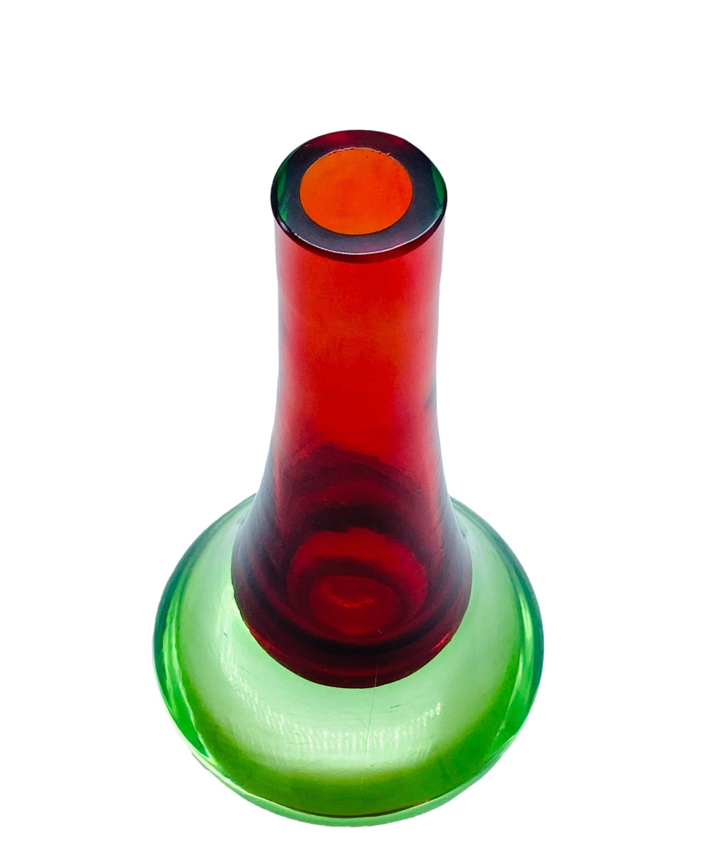 Mid-Century Modern Flavio Poli for Seguso Sommerso Murano Glass Single-Flower Vase, Italy, 1960s