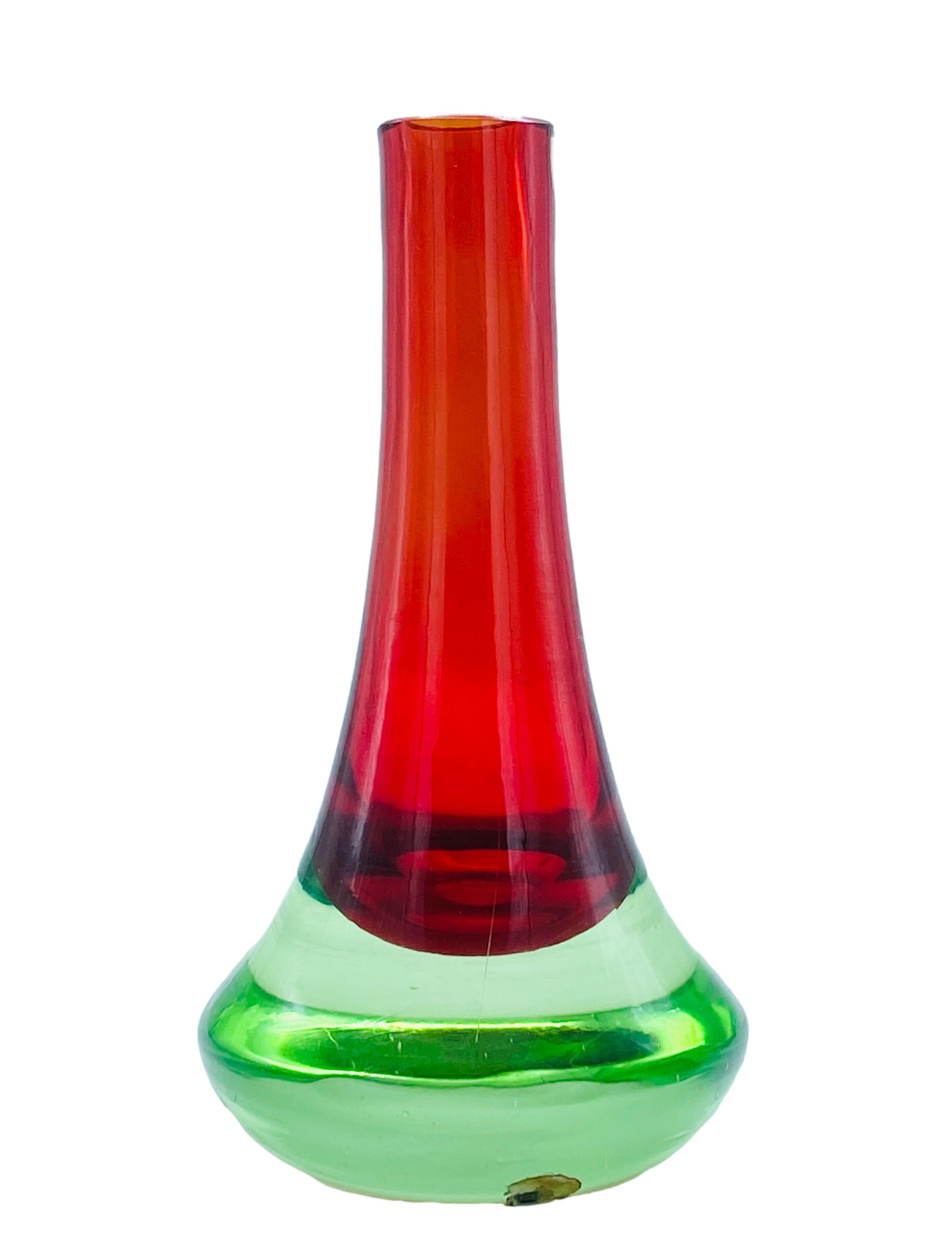 Italian Flavio Poli for Seguso Sommerso Murano Glass Single-Flower Vase, Italy, 1960s