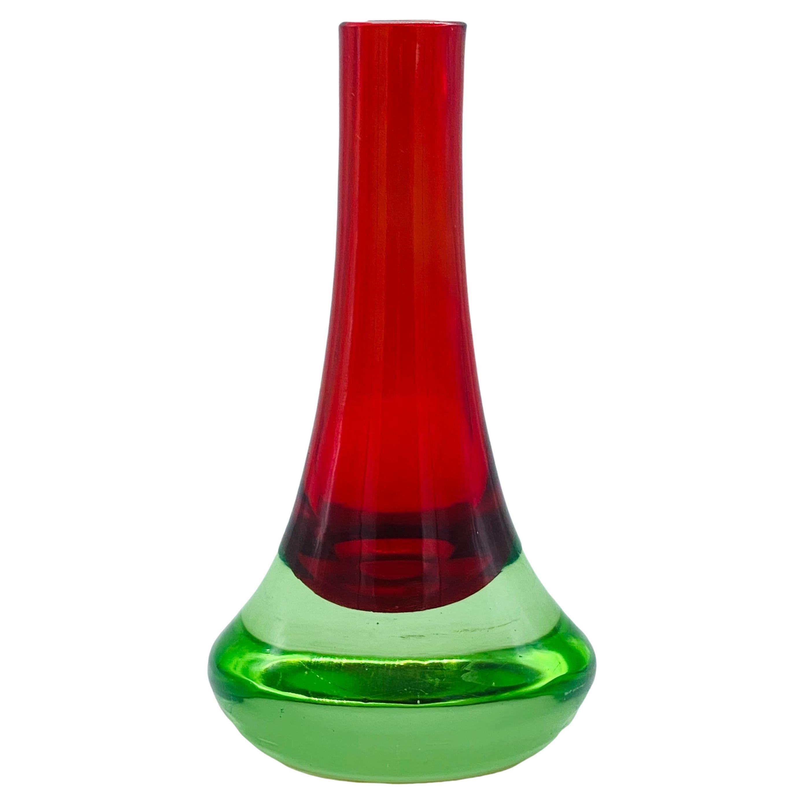 Flavio Poli for Seguso Sommerso Murano Glass Single-Flower Vase, Italy, 1960s