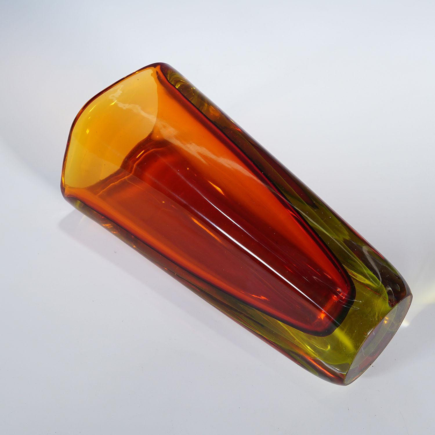 Flavio Poli para Seguso Jarrón Sommerso Murano ca. 1953 Cristal de Murano en venta