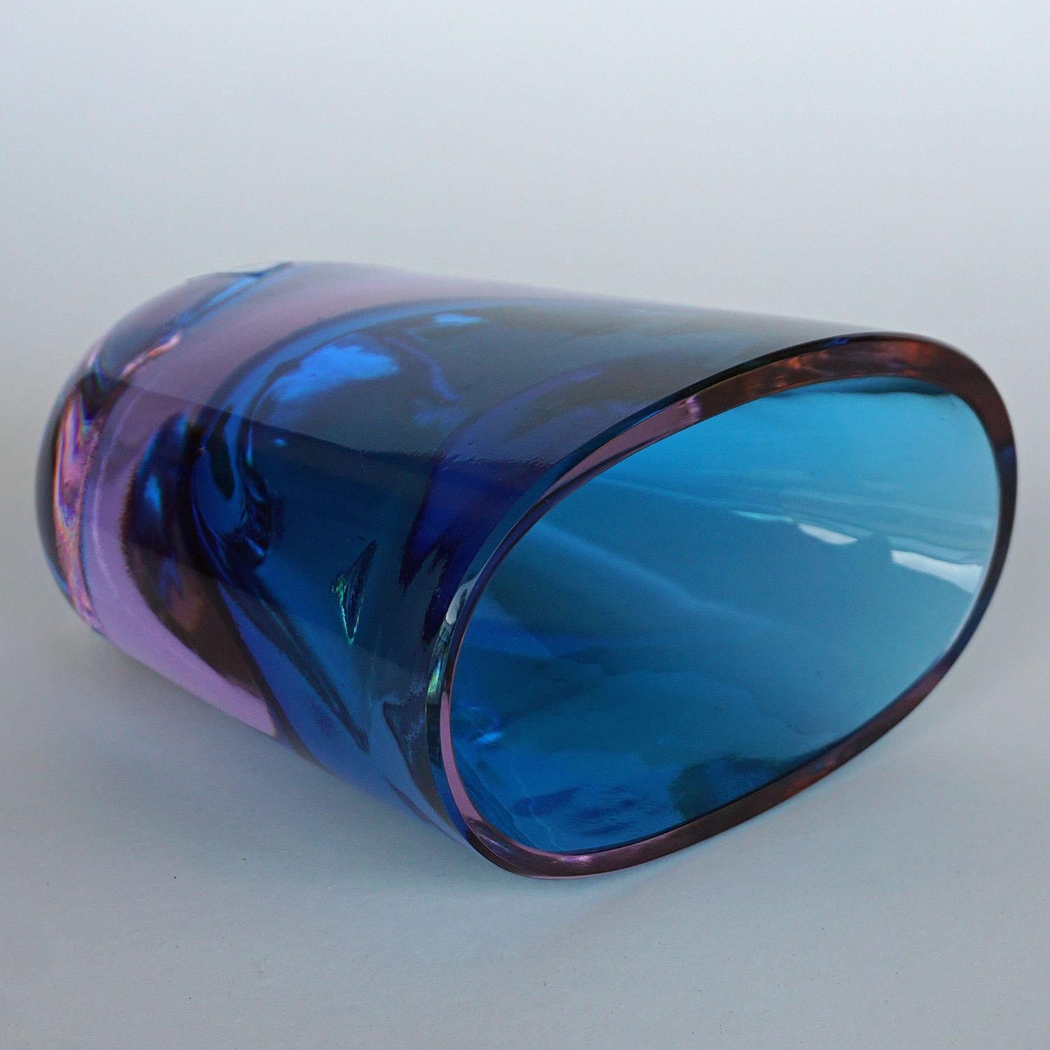 20th Century Flavio Poli for Seguso Sommerso Vase Murano, circa 1960
