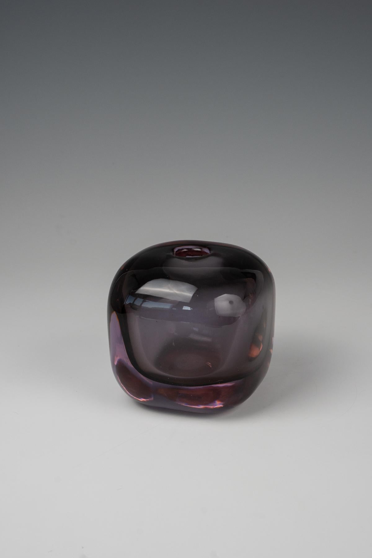 Hand-Crafted Flavio Poli for Seguso - Squared Sommerso Vase For Sale