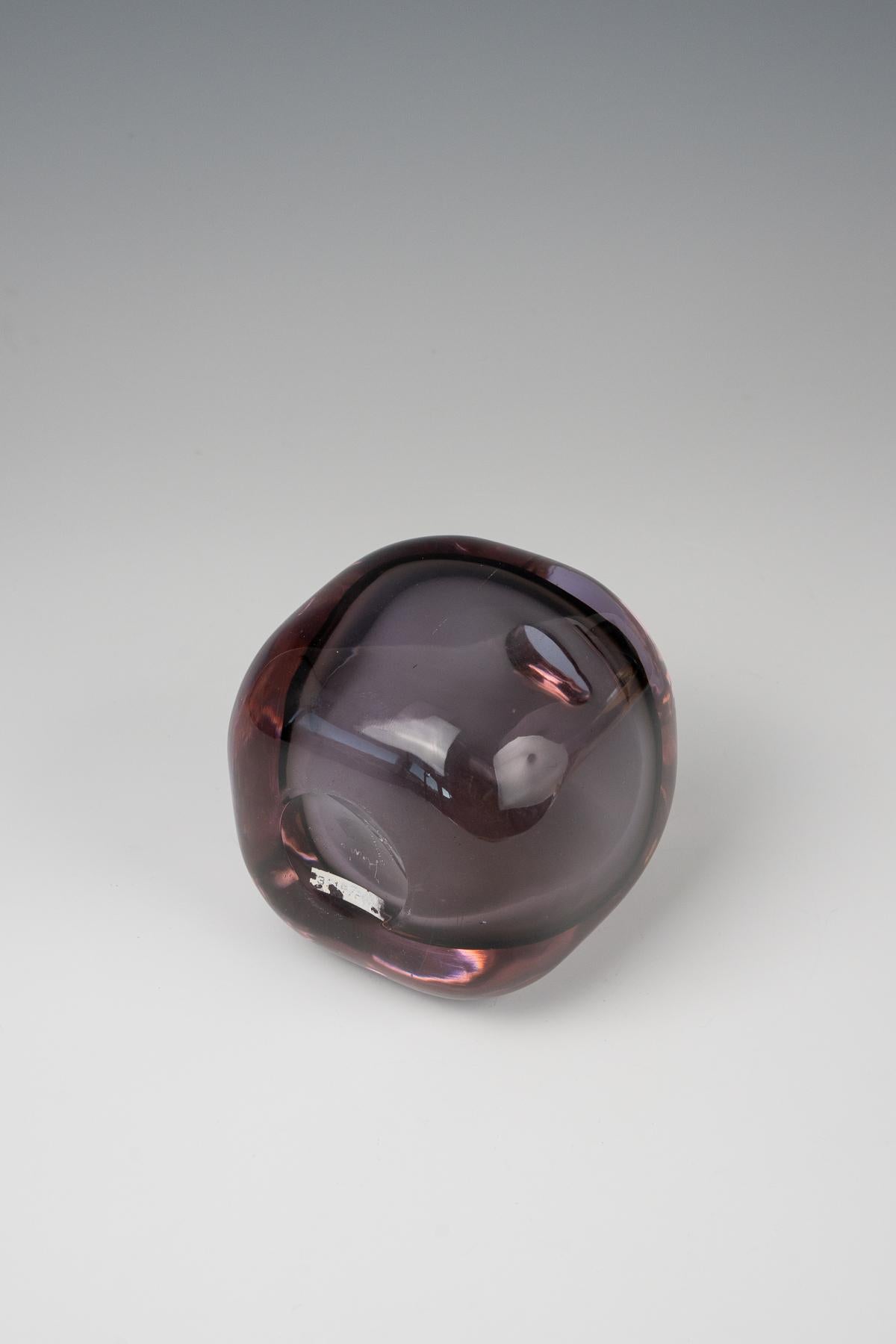 Murano Glass Flavio Poli for Seguso - Squared Sommerso Vase For Sale
