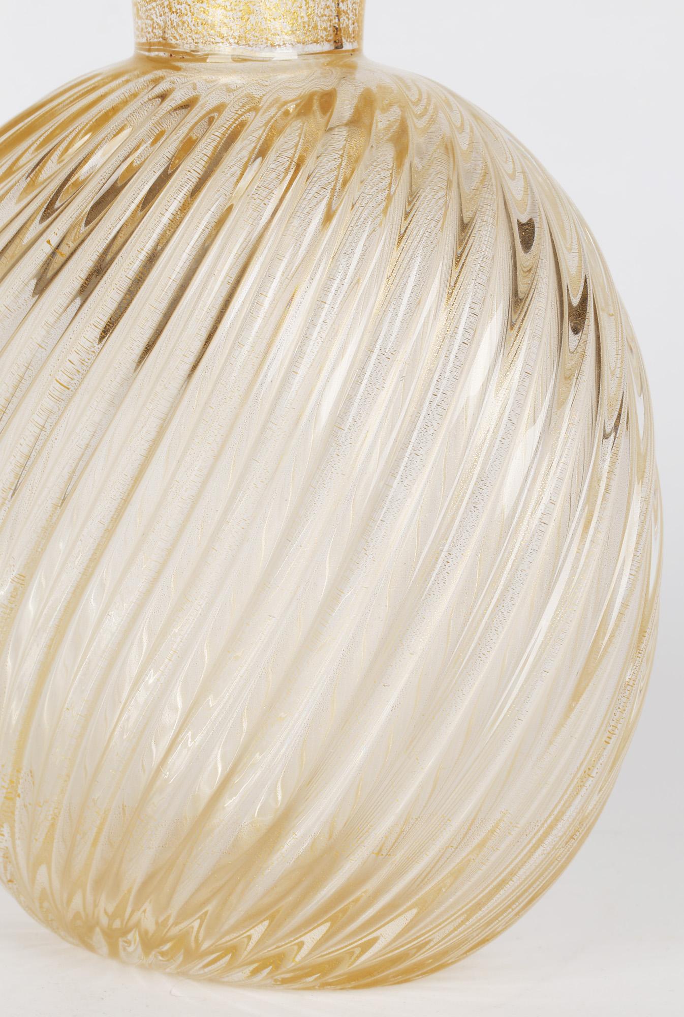 Flavio Poli for Seguso Vetri D'Art Incrociato Oro Glass Vase For Sale 3
