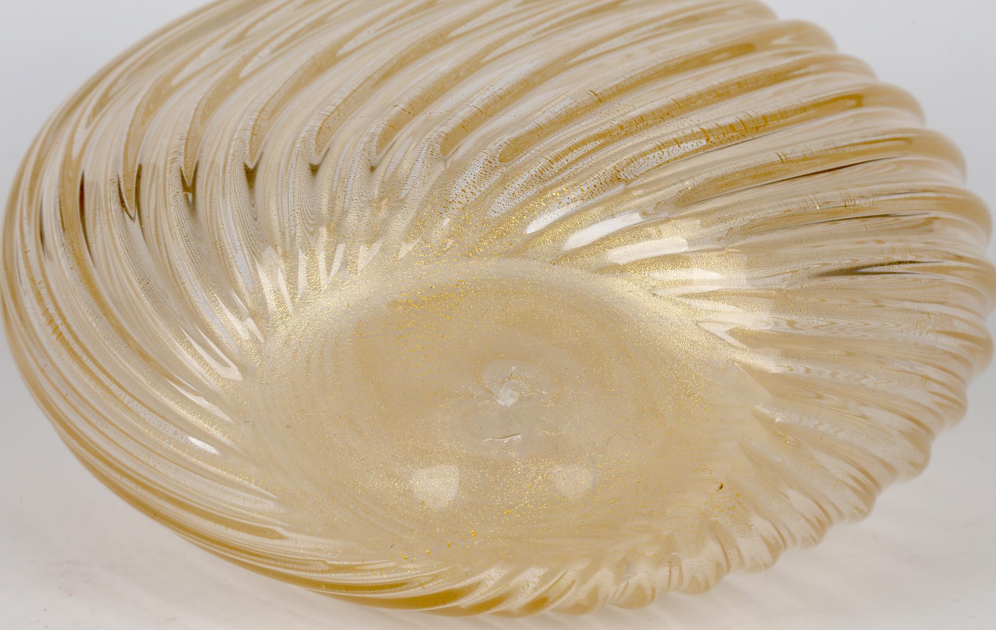 Vase aus Incrociato Oro-Glas von Flavio Poli für Seguso Vetri D'Art im Angebot 1