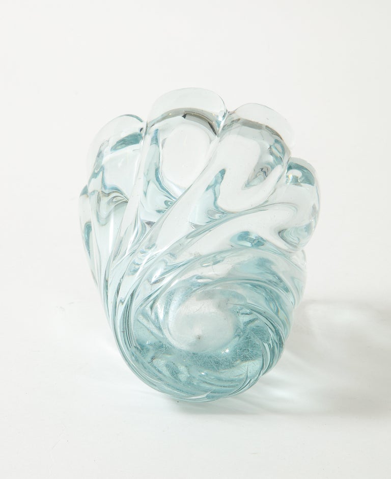 Flavio Poli for Seguso Vetri d'Arte Blown Glass Vase Model 7609, Italy, 1940s For Sale 3