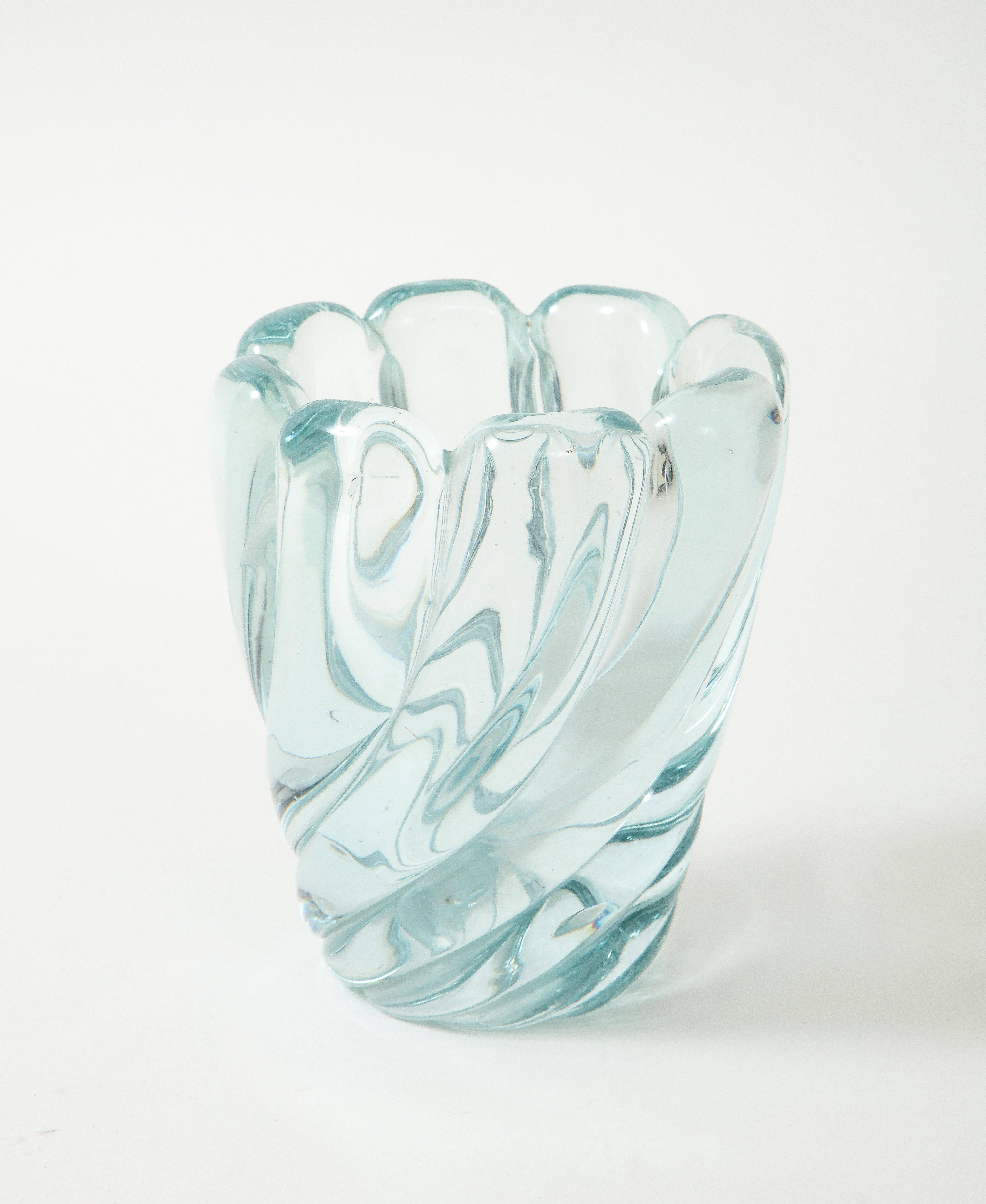 Flavio Poli for Seguso Vetri d'Arte Blown Glass Vase Model 7609, Italy, 1940s In Good Condition For Sale In New York, NY