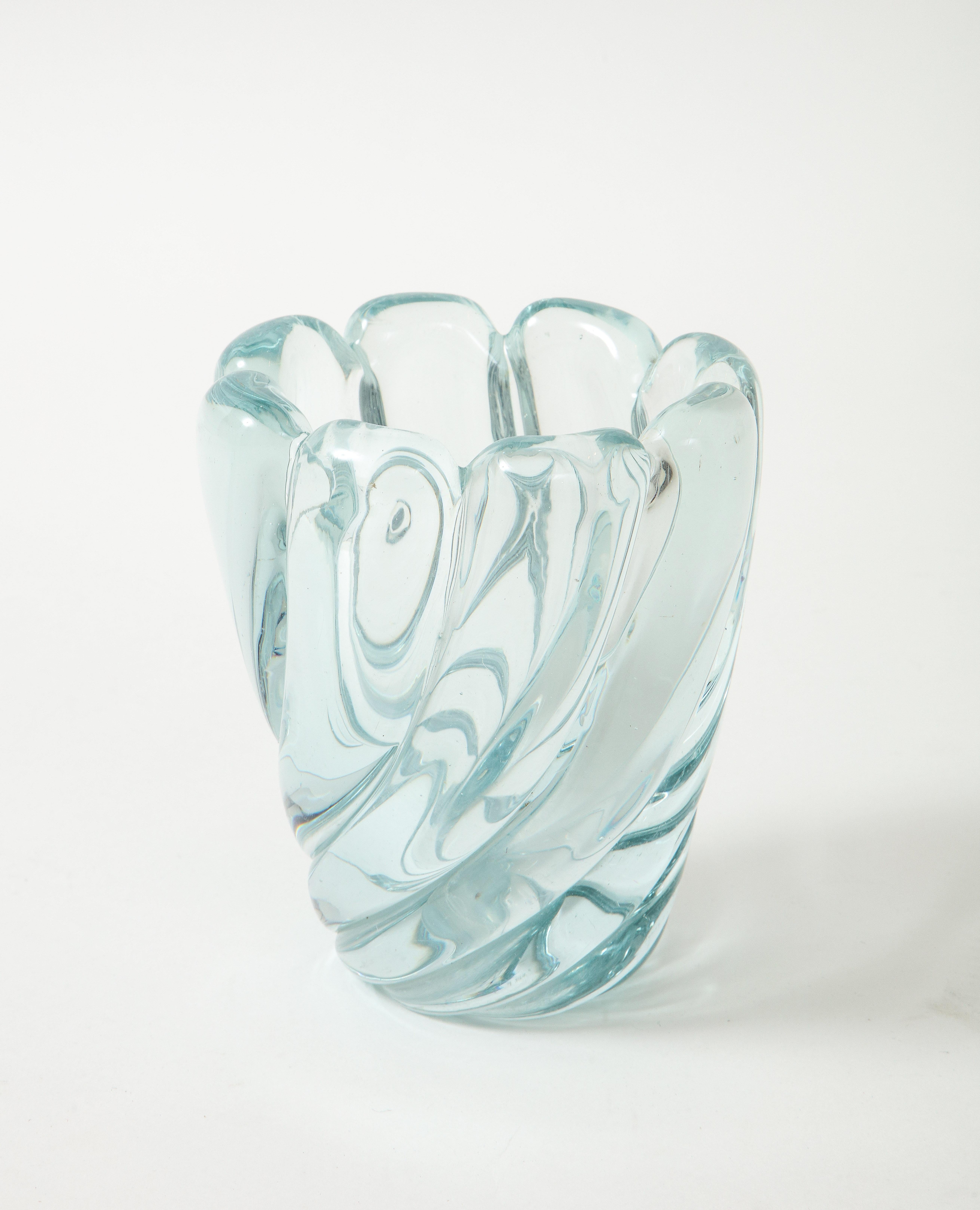 Murano Glass Flavio Poli for Seguso Vetri d'Arte Blown Glass Vase Model 7609, Italy, 1940s For Sale