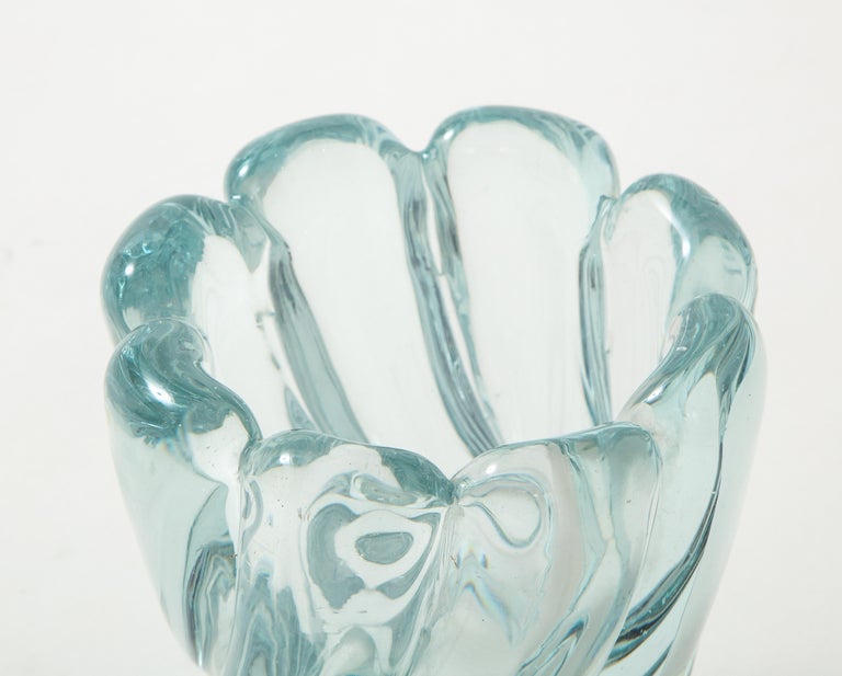 Flavio Poli for Seguso Vetri d'Arte Blown Glass Vase Model 7609, Italy, 1940s For Sale 1