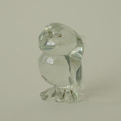 Flavio Poli für Seguso Vetri d'Arte Papagei aus klarem Muranoglas, 1940er Jahre