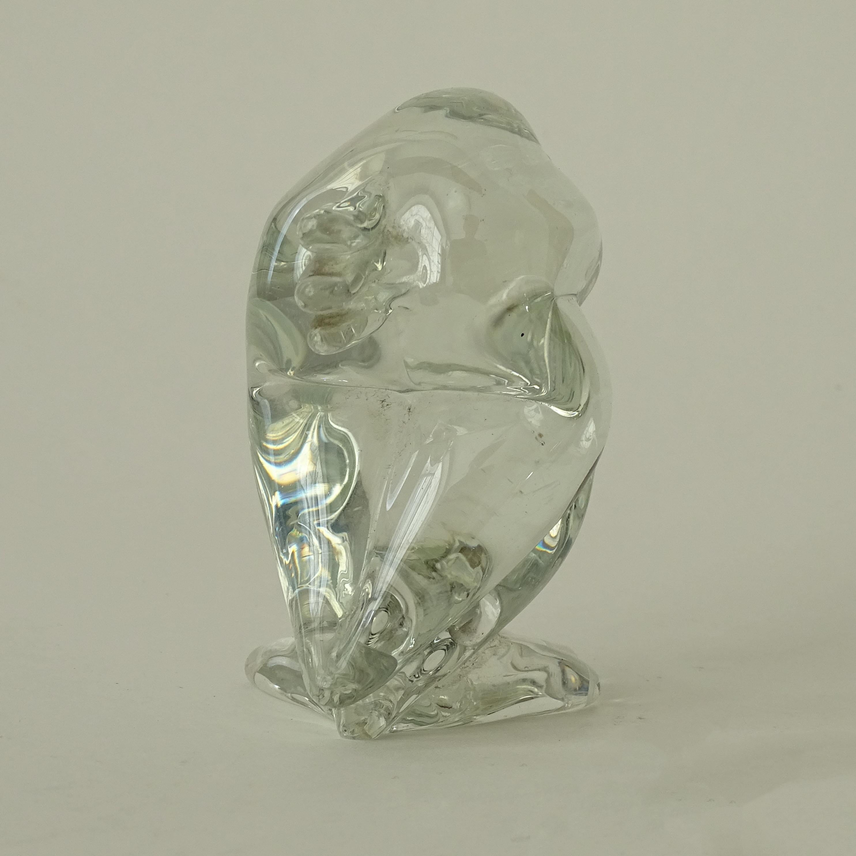 Flavio Poli for Seguso Vetri d'Arte Parrot in Clear Murano Glass, 1940s In Excellent Condition In Milan, IT